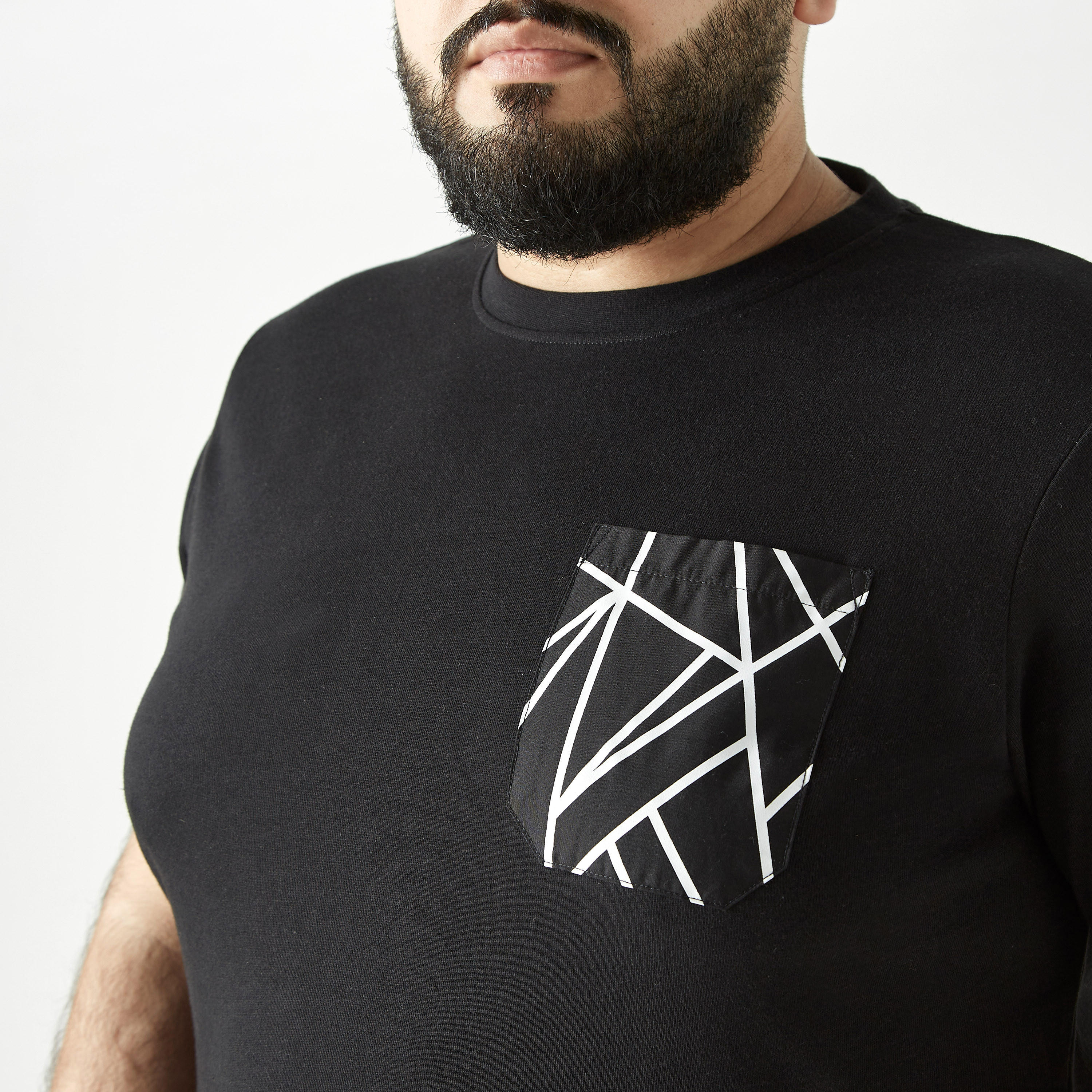 Plus Size Printed Crew Neck T-shirt with Pocket-men-clothing-tshirtsandpolos-tshirts-image-4
