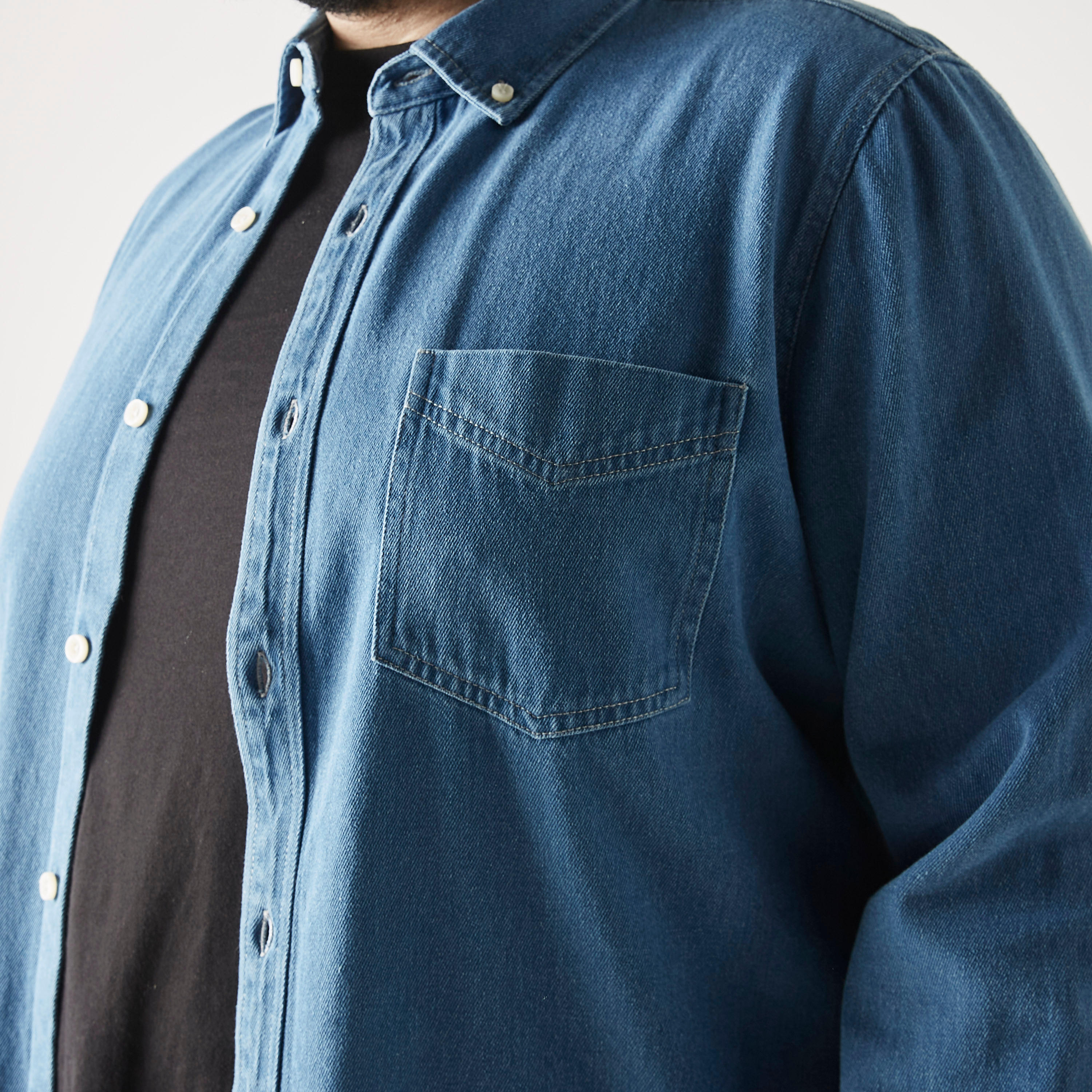 Plus Size Shirt with Pocket and Long Sleeves-men-clothing-shirts-image-4