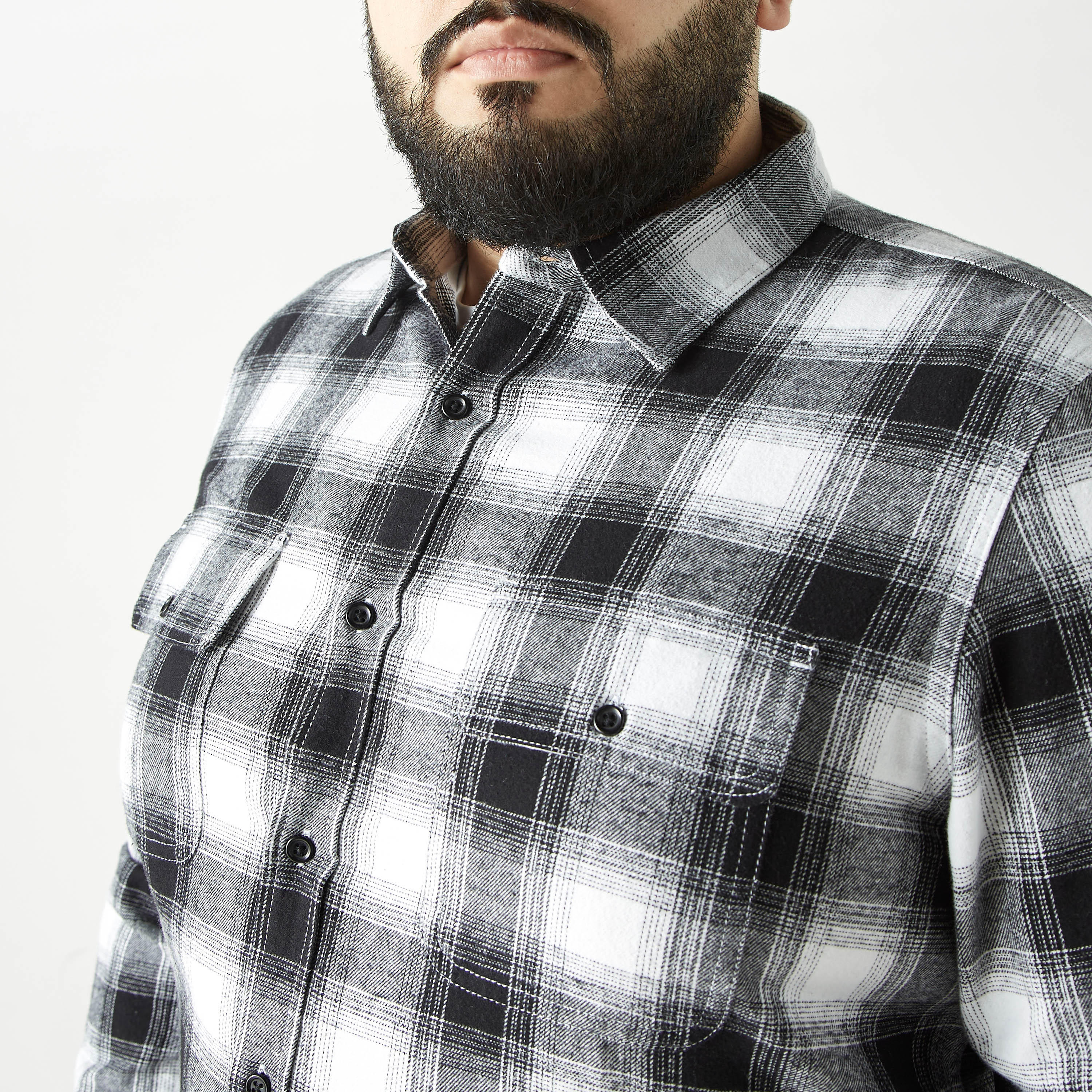 قميص كاجوال قطن كاروهات بمقاس كبير بأكمام طويلة-men-clothing-shirts-image-2