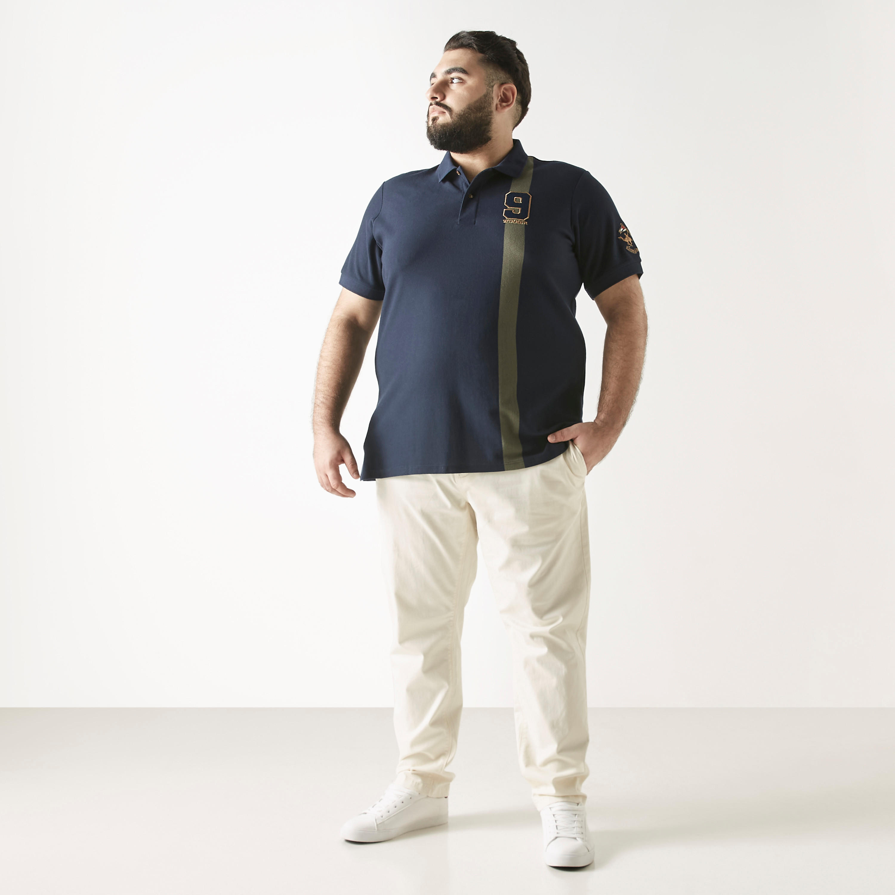 تيشيرت بولو مقاس كبير مطرّز بأكمام قصيرة-men-clothing-tshirtsandpolos-polos-image-3