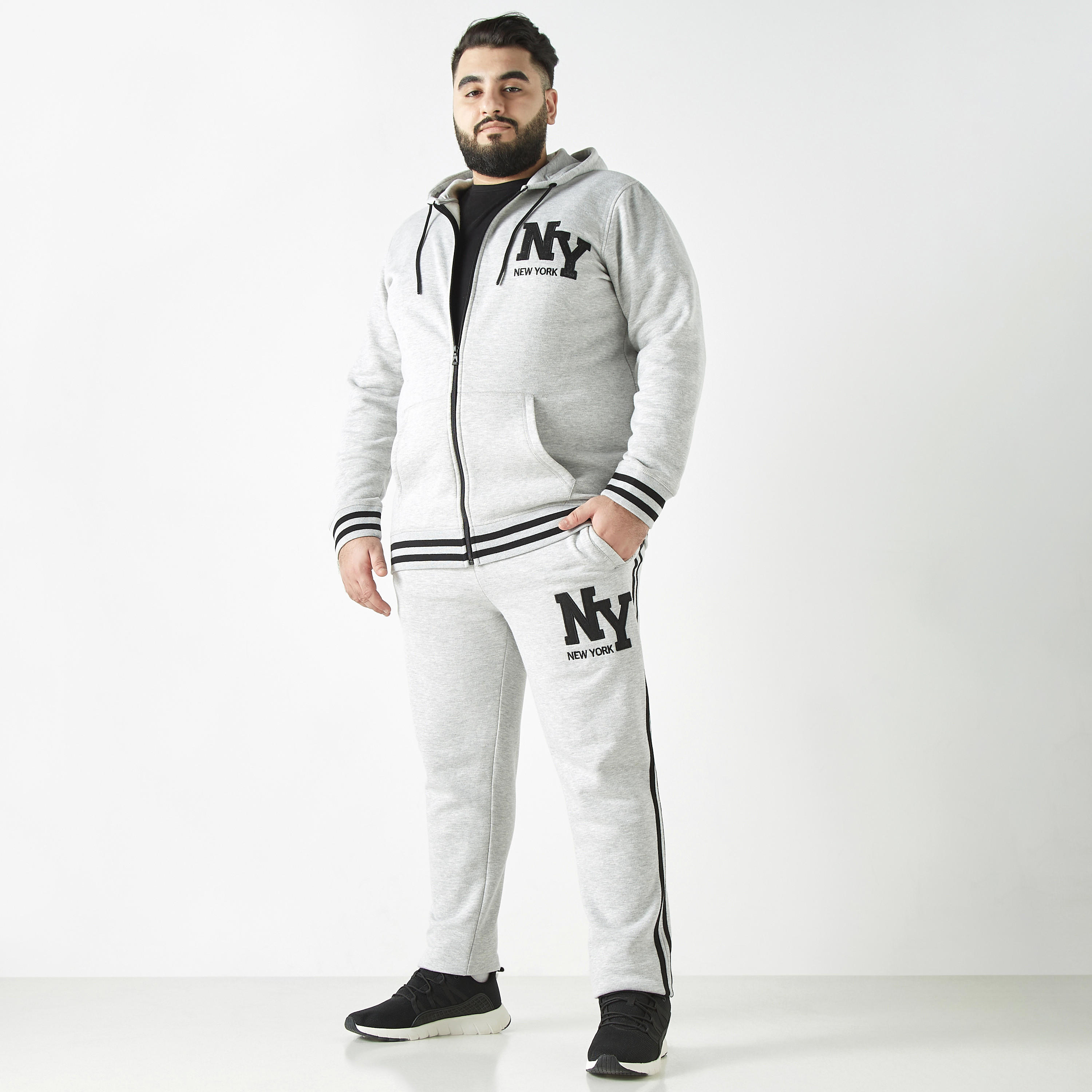 Plus Size Embroidered Joggers with Drawstring Closure and Pockets-men-clothing-bottoms-joggers-image-2