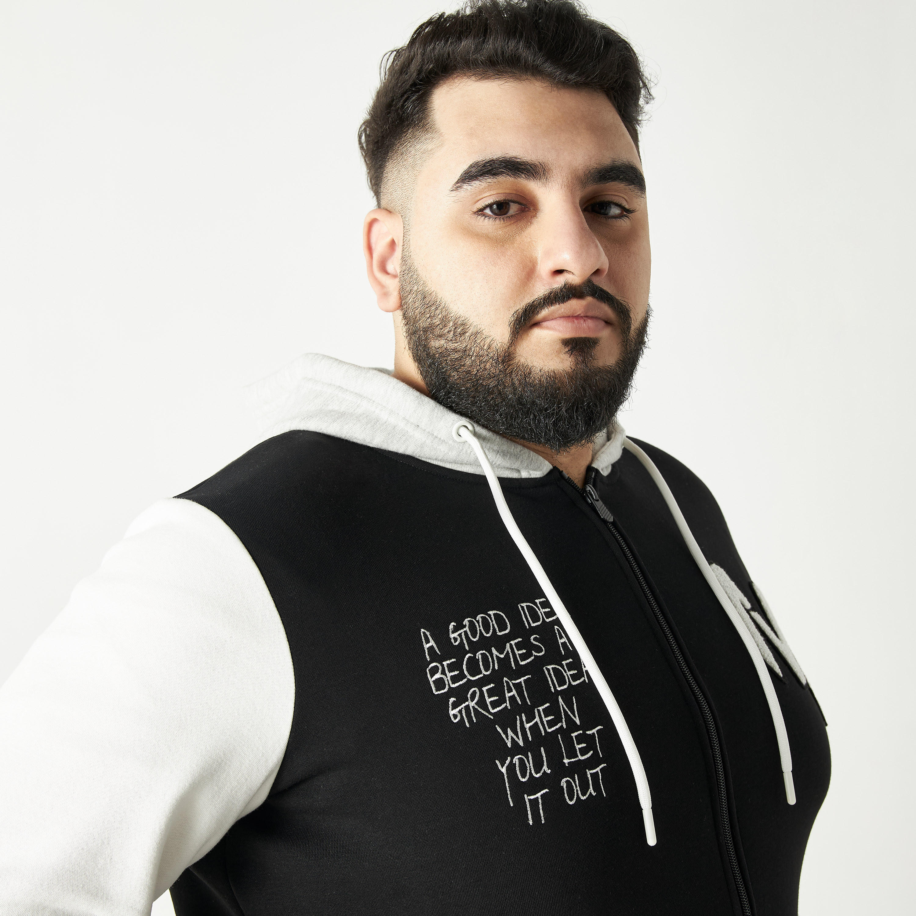 Plus Size Michigan Slogan Print Zip Through Jacket with Hood and Long Sleeves-men-clothing-jacketsandblazers-jackets-image-6