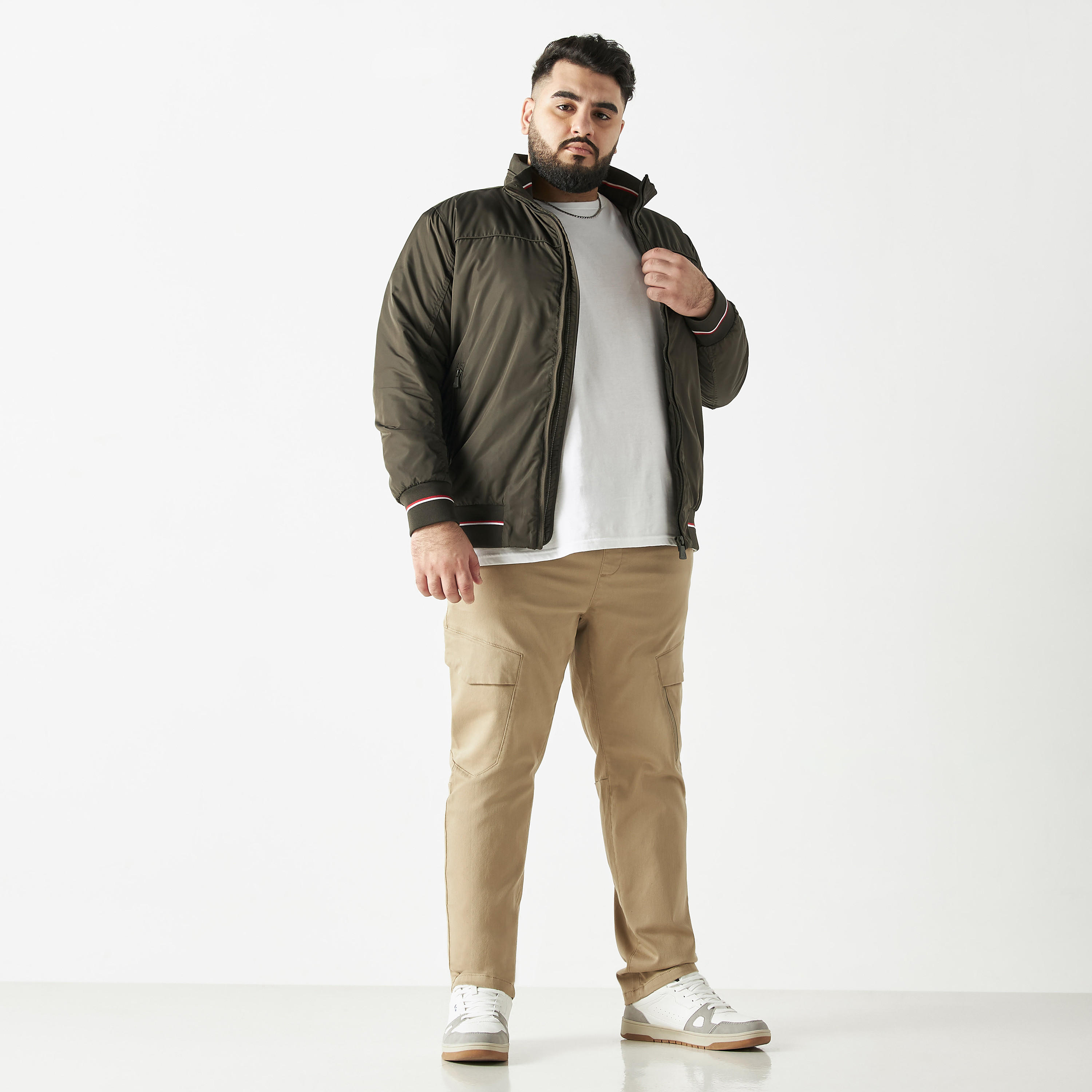 Plus Size Zip Through Bomber Jacket with Pockets-men-clothing-jacketsandblazers-jackets-image-2