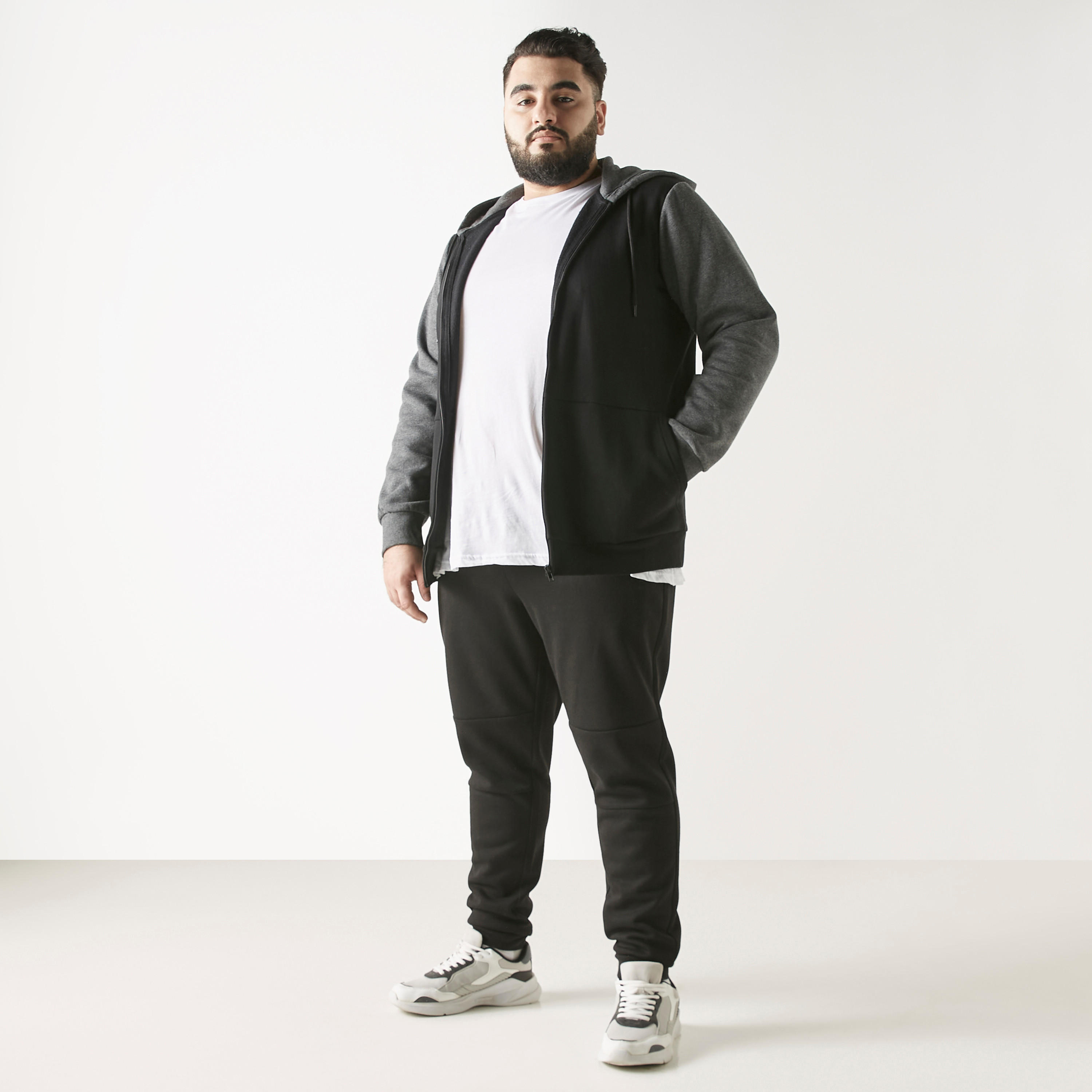 هودي مقاس كبير بأكمام طويلة وسحاب-men-winterwear-hoodiesandsweatshirts-image-2