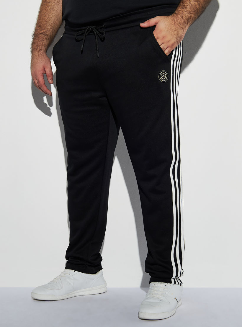 Plus Size Solid Joggers with Drawstring Closure and Pockets-men-clothing-bottoms-joggers-image-1