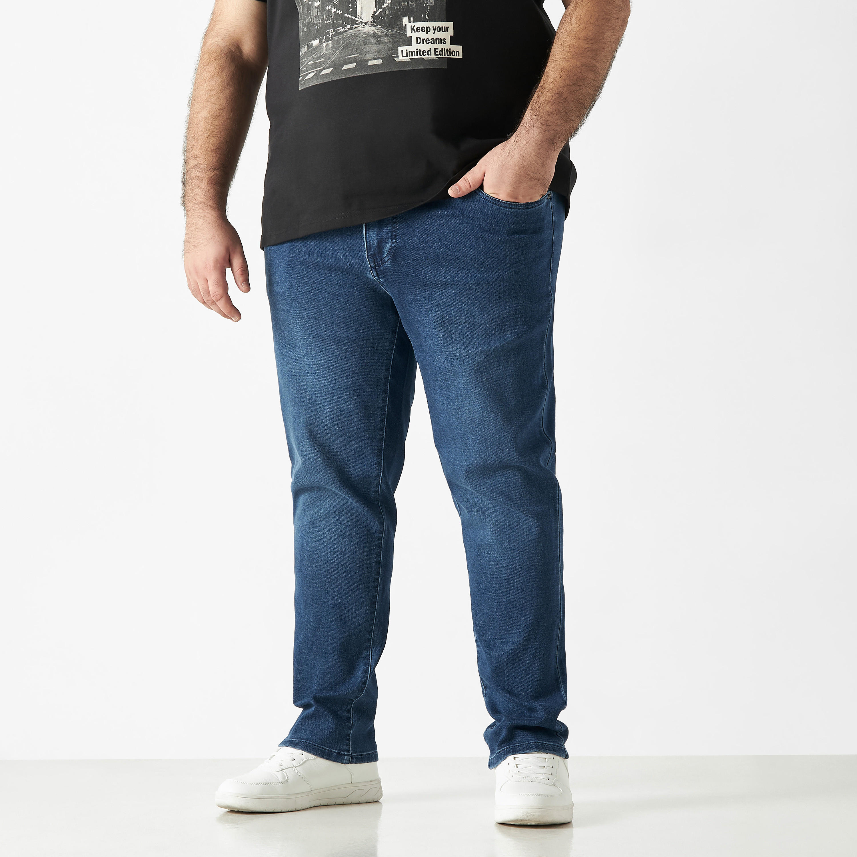 Plus Size Solid Regular Fit Jeans with Pockets-men-clothing-bottoms-jeans-image-1