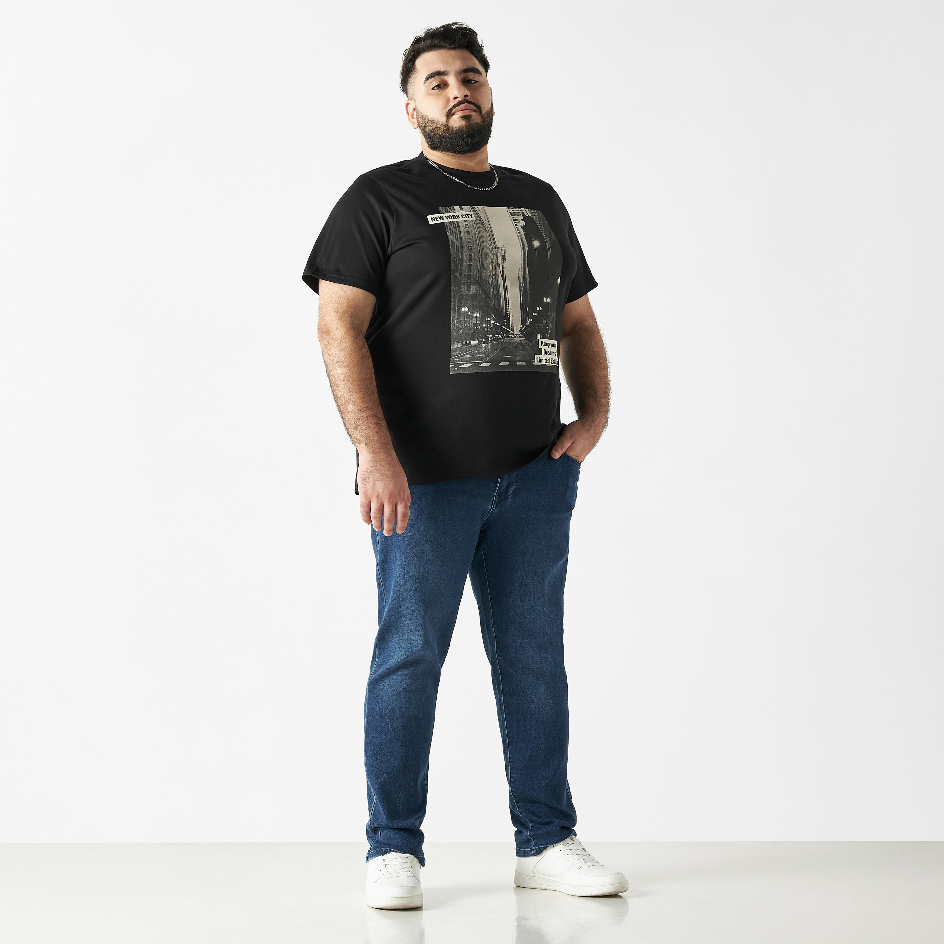 Plus Size Solid Regular Fit Jeans with Pockets-men-clothing-bottoms-jeans-image-2