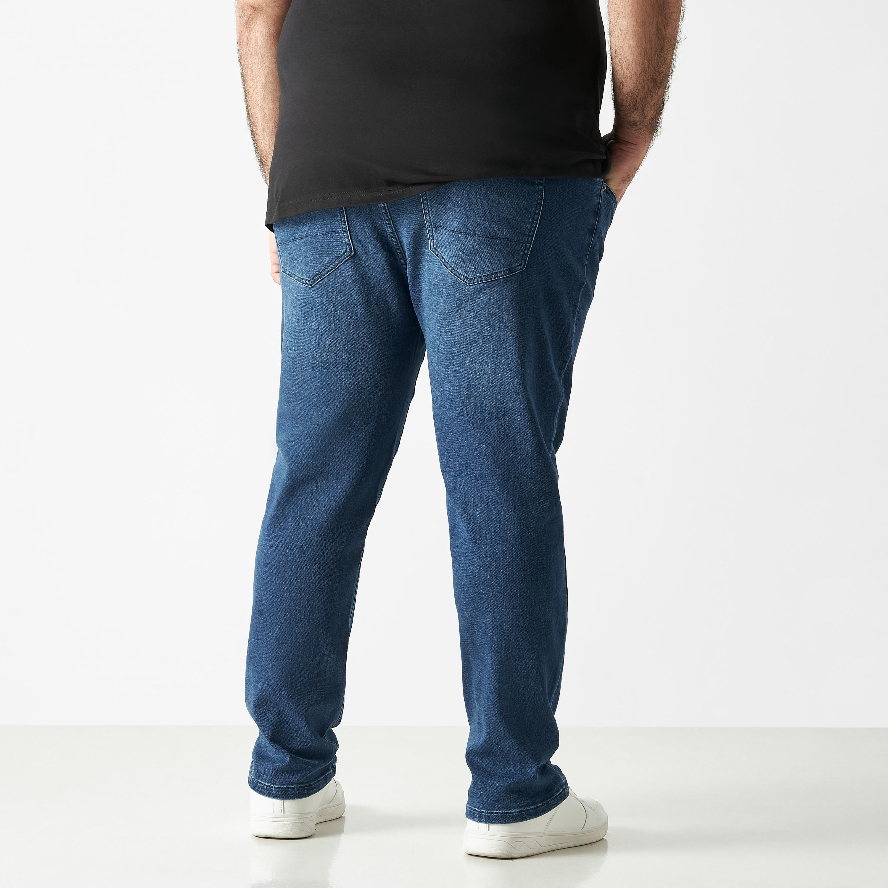 Plus Size Solid Regular Fit Jeans with Pockets-men-clothing-bottoms-jeans-image-3