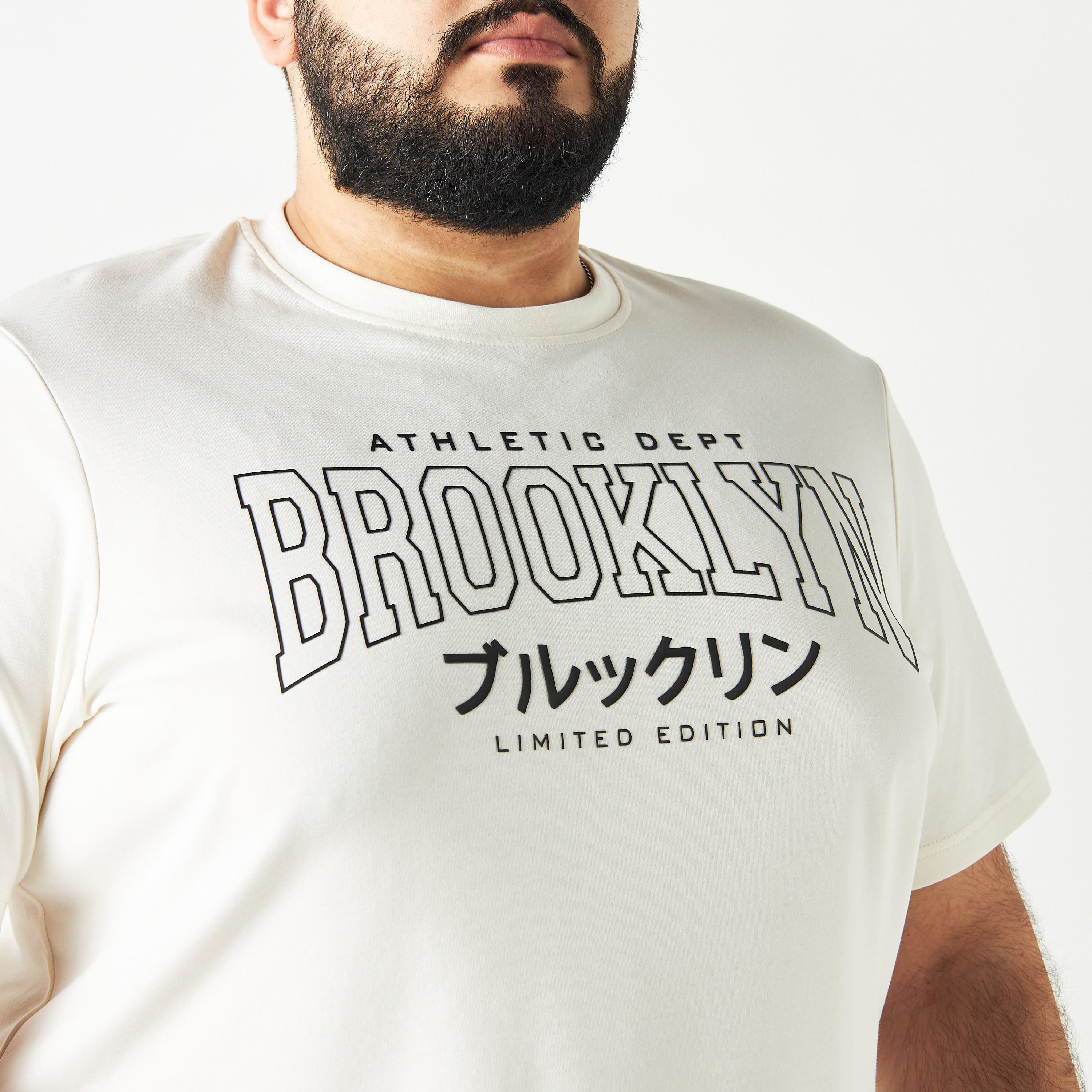Plus Size Brooklyn Text Print T-shirt with Crew Neck and Short Sleeves-men-clothing-tshirtsandpolos-tshirts-image-4