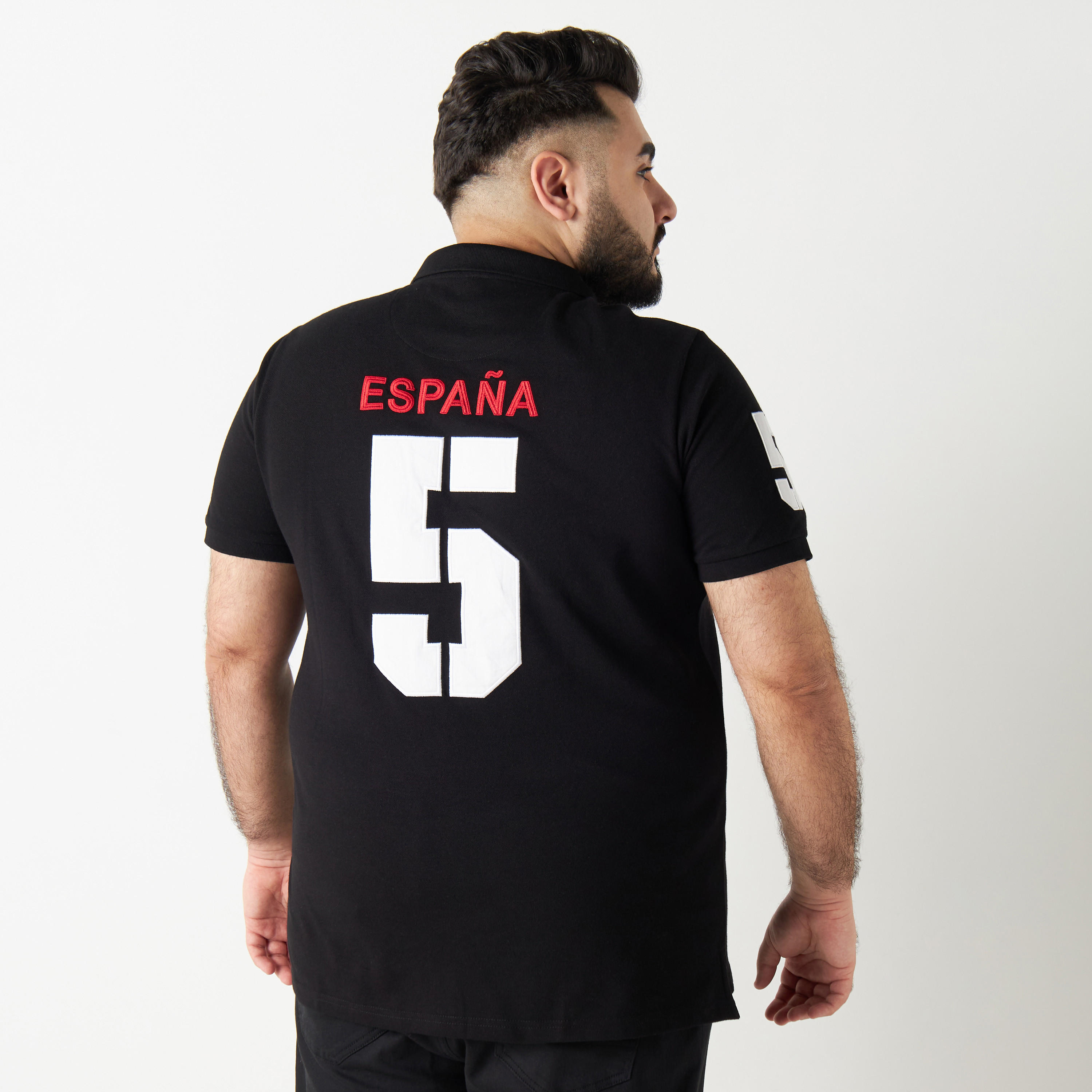 تيشيرت بولو مقاس كبير بأكمام قصيرة وطبعات-men-clothing-tshirtsandpolos-polos-image-3