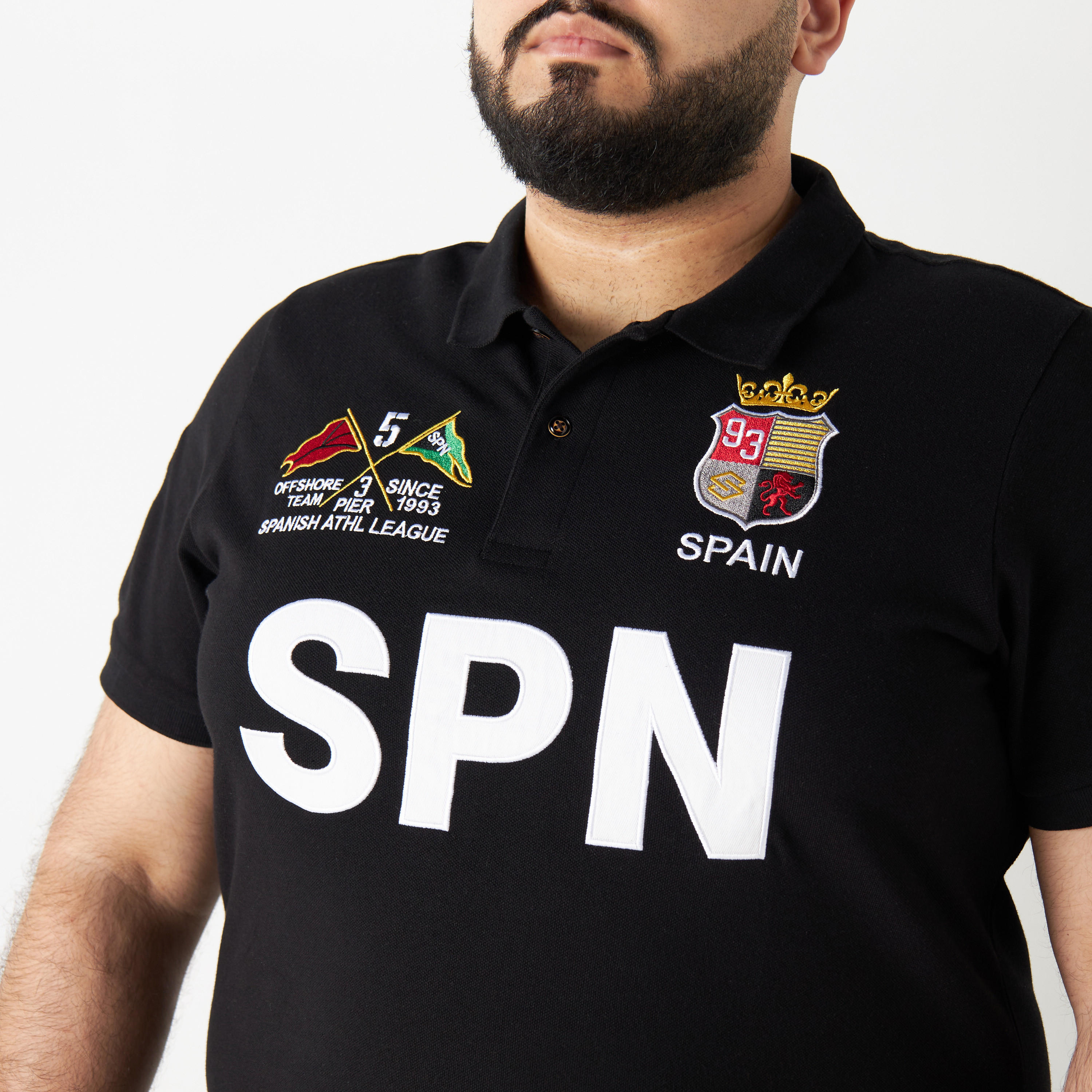 تيشيرت بولو مقاس كبير بأكمام قصيرة وطبعات-men-clothing-tshirtsandpolos-polos-image-4