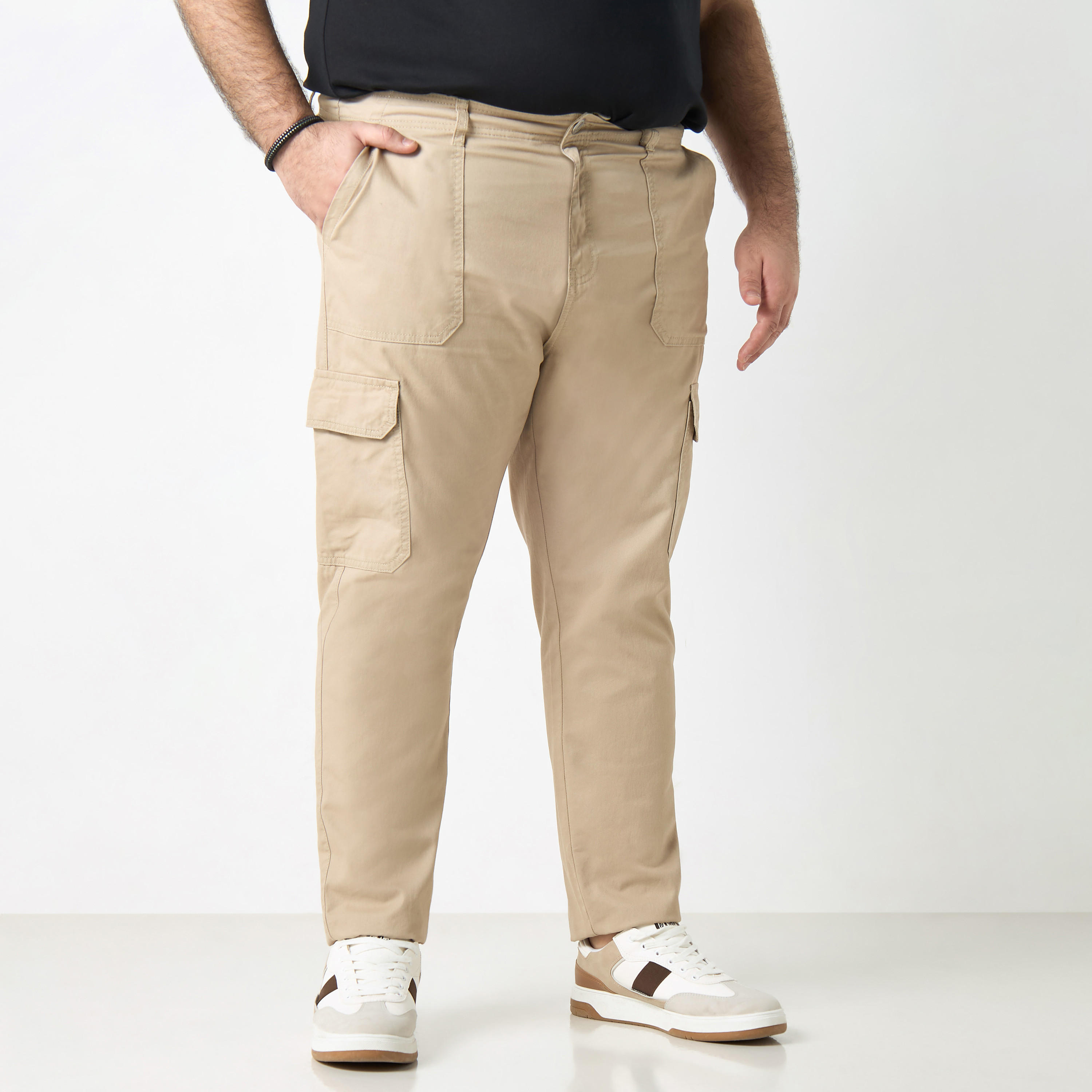 Plus Size Cargo Pants with Pockets-men-clothing-bottoms-trousersandchinos-trousers-image-1