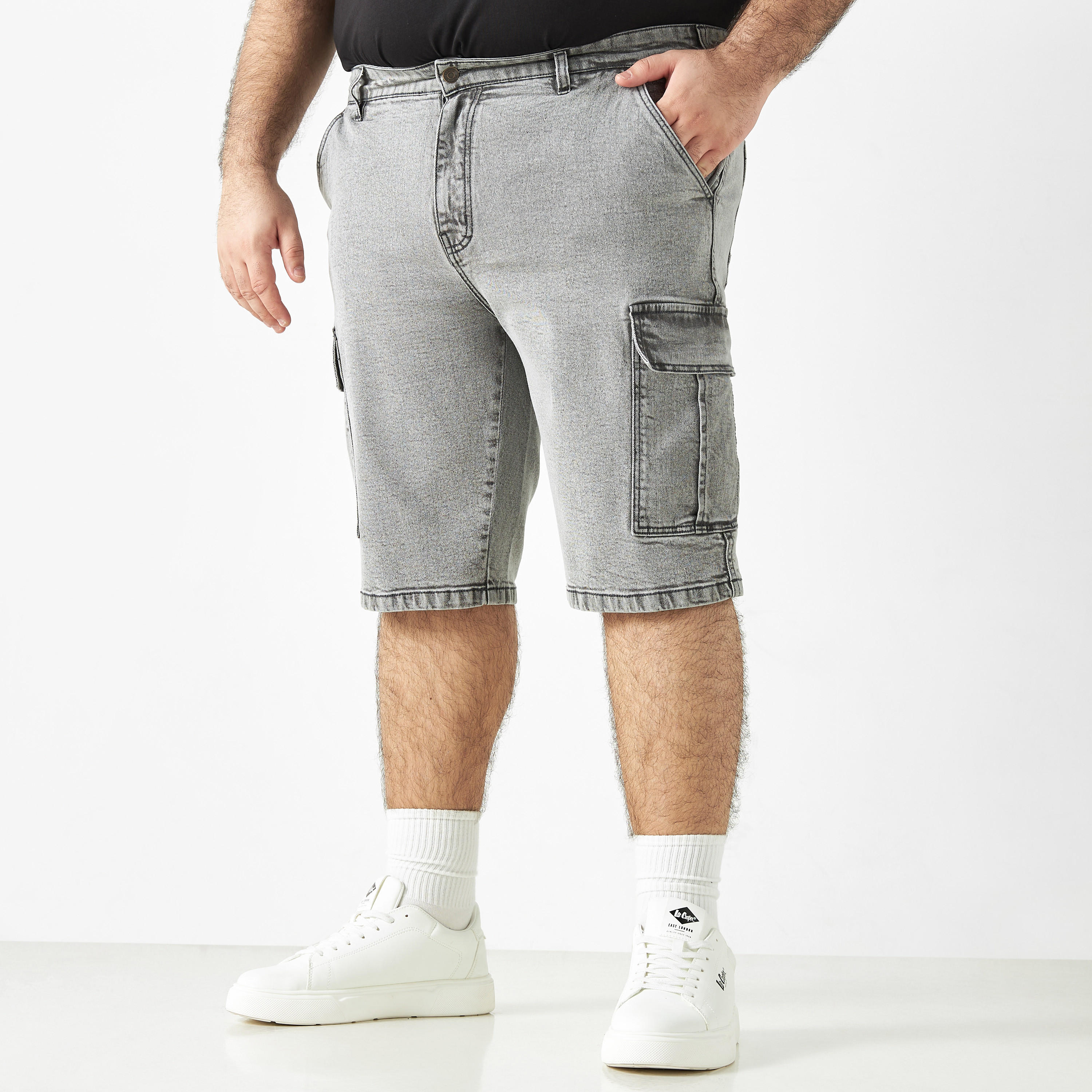 Plus Size Cargo Shorts with Pockets-men-clothing-bottoms-shorts-image-1
