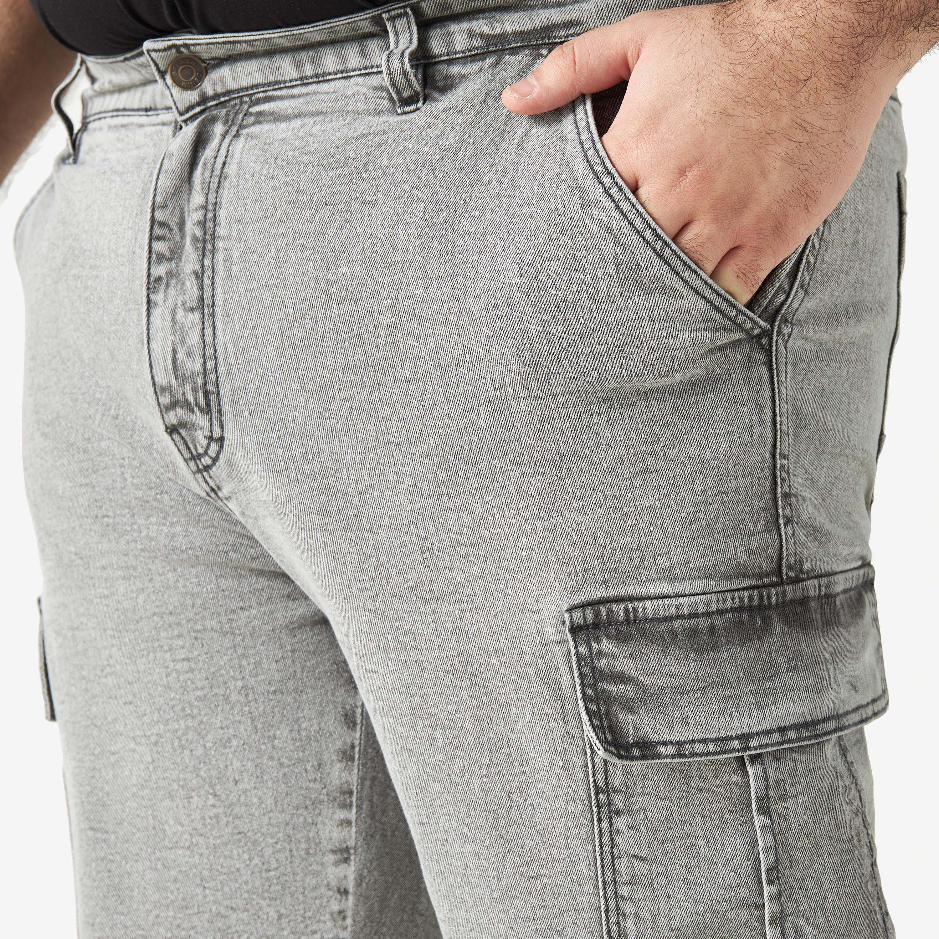 Plus Size Cargo Shorts with Pockets-men-clothing-bottoms-shorts-image-4
