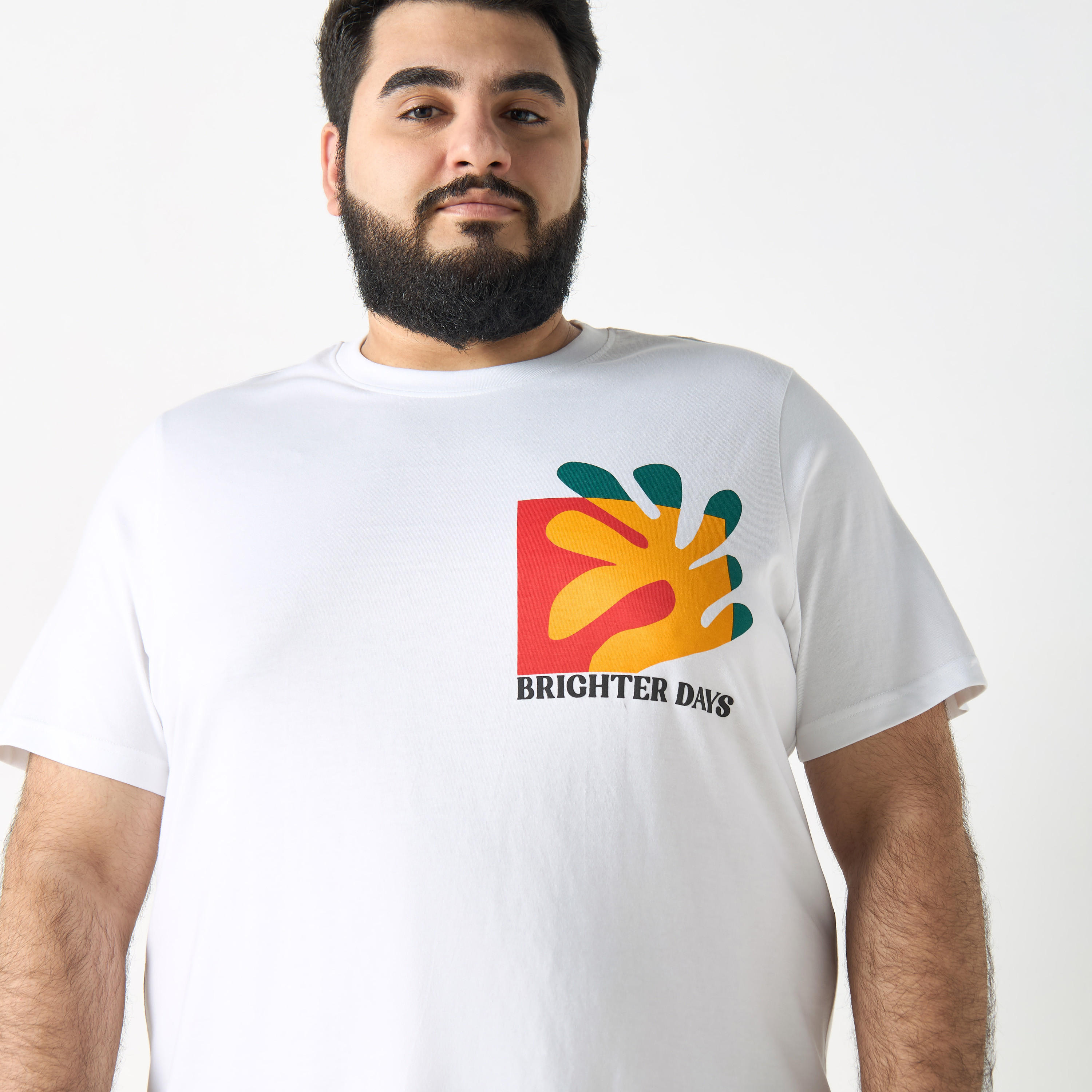 تيشيرت مقاس كبير بأكمام قصيرة وطبعات جرافيك-men-clothing-tshirtsandpolos-tshirts-image-1