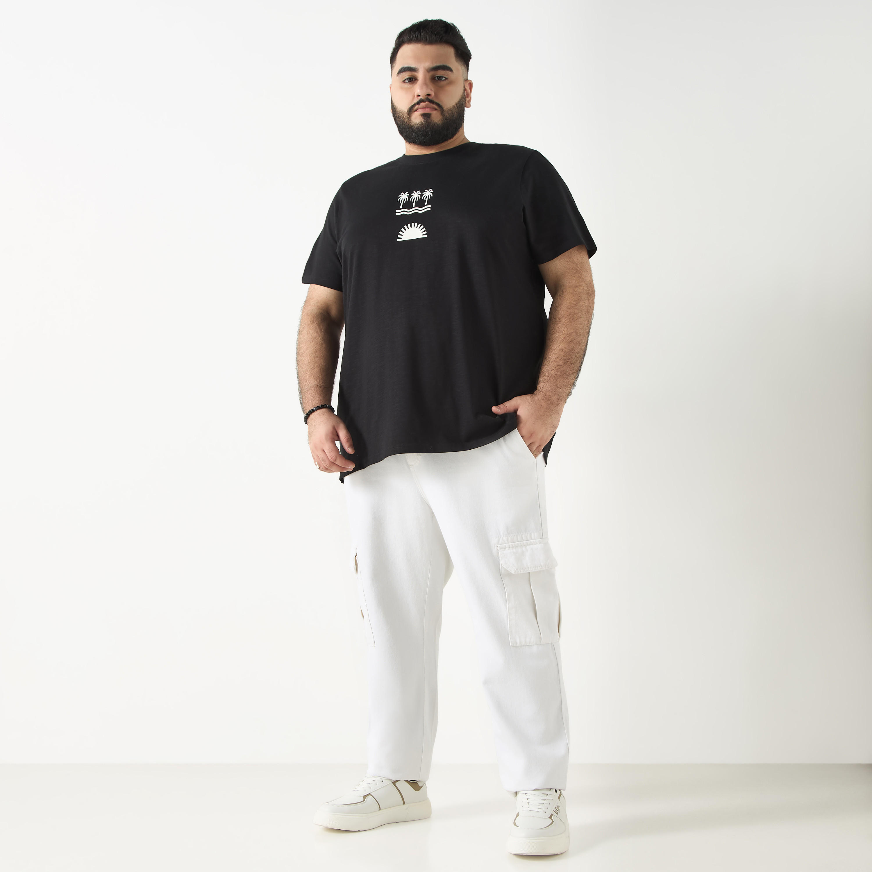 Plus Size Graphic Print Crew Neck T-shirt with Short Sleeves-men-clothing-tshirtsandpolos-tshirts-image-2