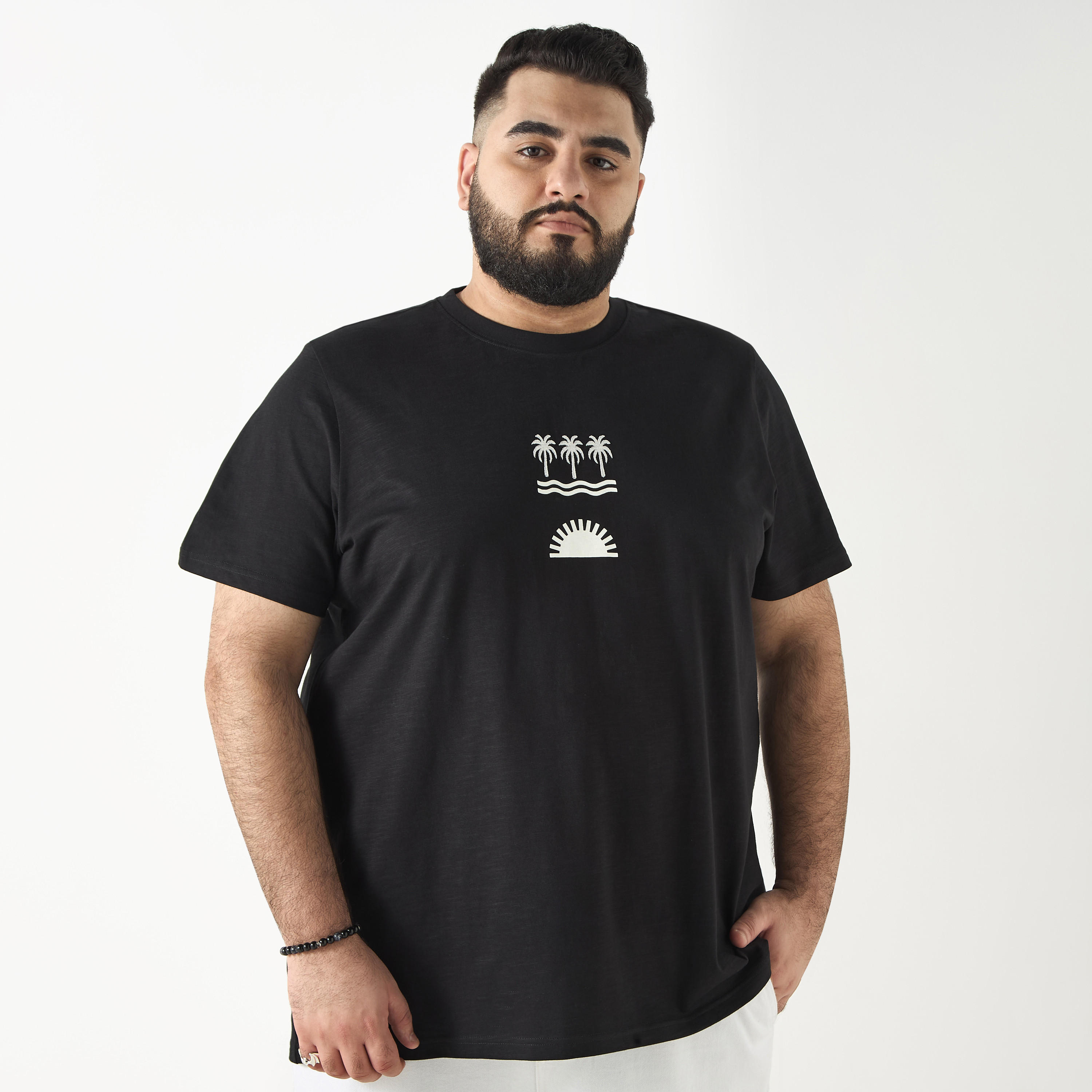 Plus Size Graphic Print Crew Neck T-shirt with Short Sleeves-men-clothing-tshirtsandpolos-tshirts-image-3