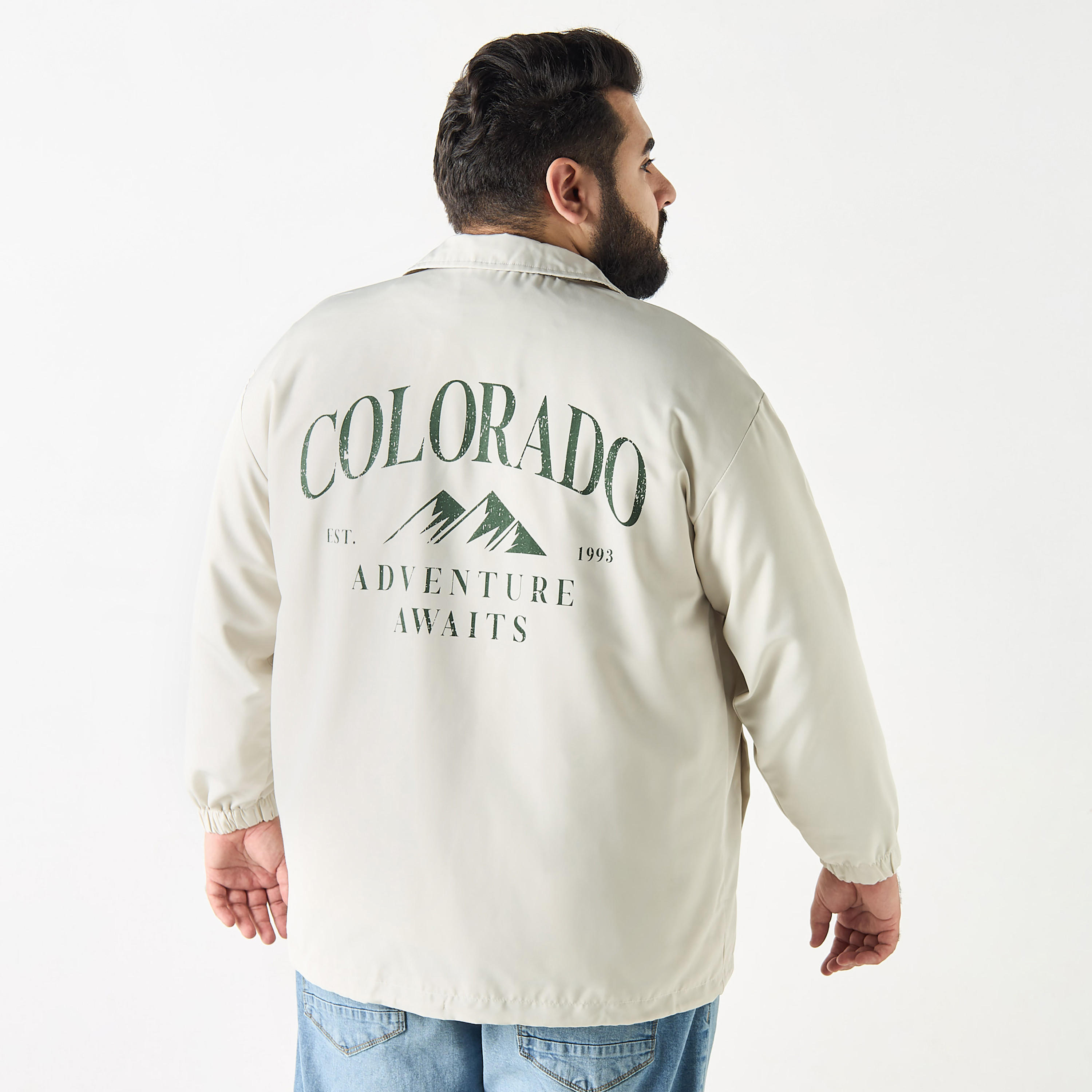Plus Size Printed Shacket with Collar and Long Sleeves-men-clothing-jacketsandblazers-jackets-image-3