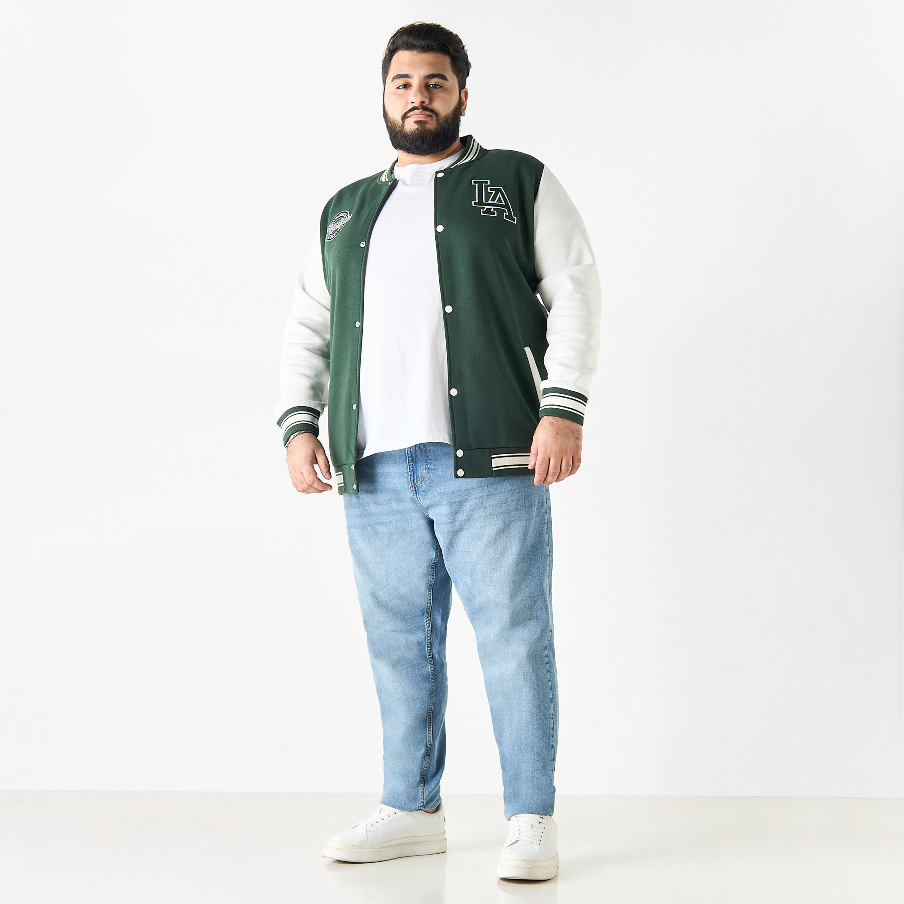 Plus Size Embroidered Varsity Jacket with Long Sleeves and Pockets-men-clothing-jacketsandblazers-jackets-image-2