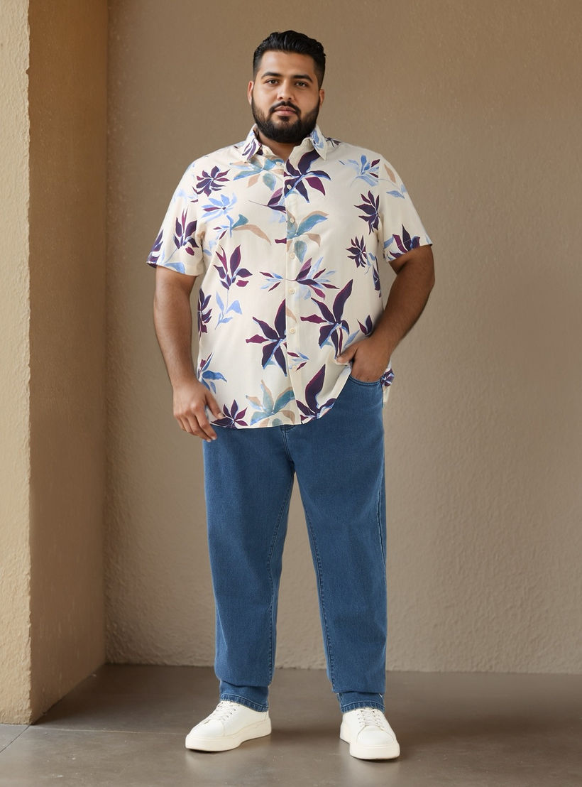 بنطلون جينز مقاس كبير بقصّة مريحة وخصر مطاطي وجيوب-men-clothing-bottoms-jeans-image-4