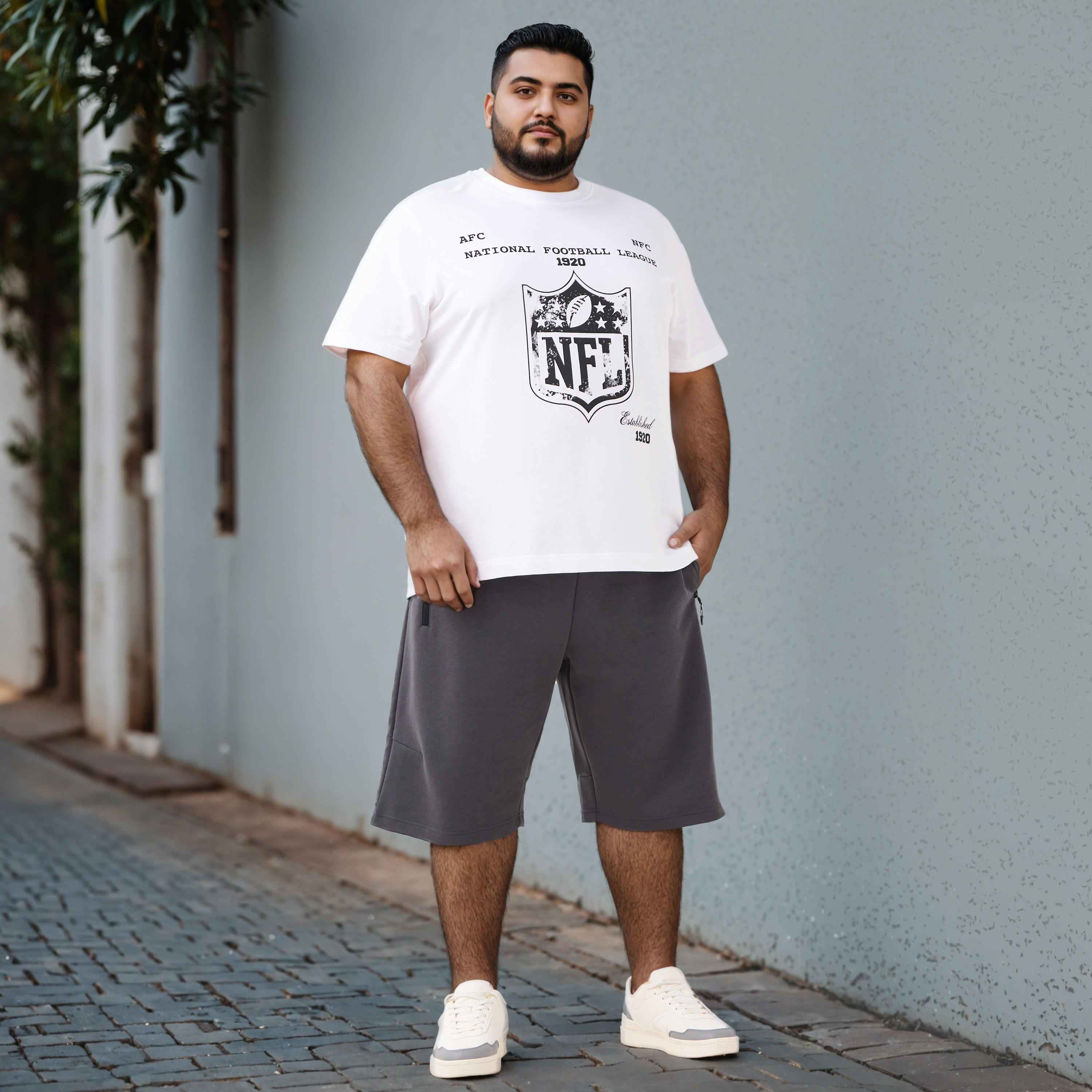 Plus Size Regular Fit Flexi Waist Shorts-men-clothing-bottoms-shorts-image-2