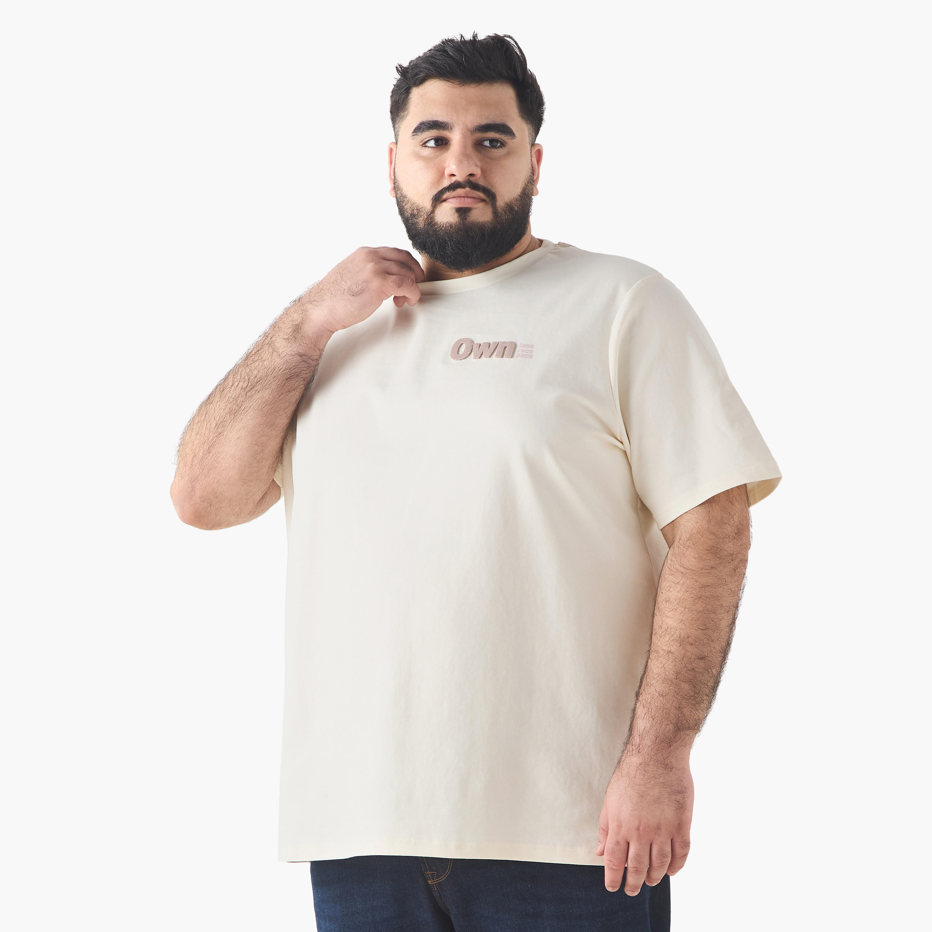تيشيرت مقاس كبير بياقة ضيقة وطبعات-men-clothing-tshirtsandpolos-tshirts-image-5