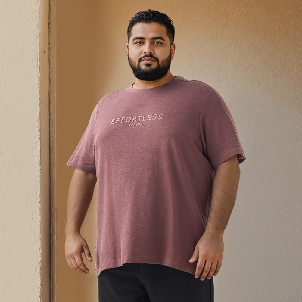 Plus Size Slogan Print Cut and Sew T-shirt-men-clothing-tshirtsandpolos-tshirts-image-1