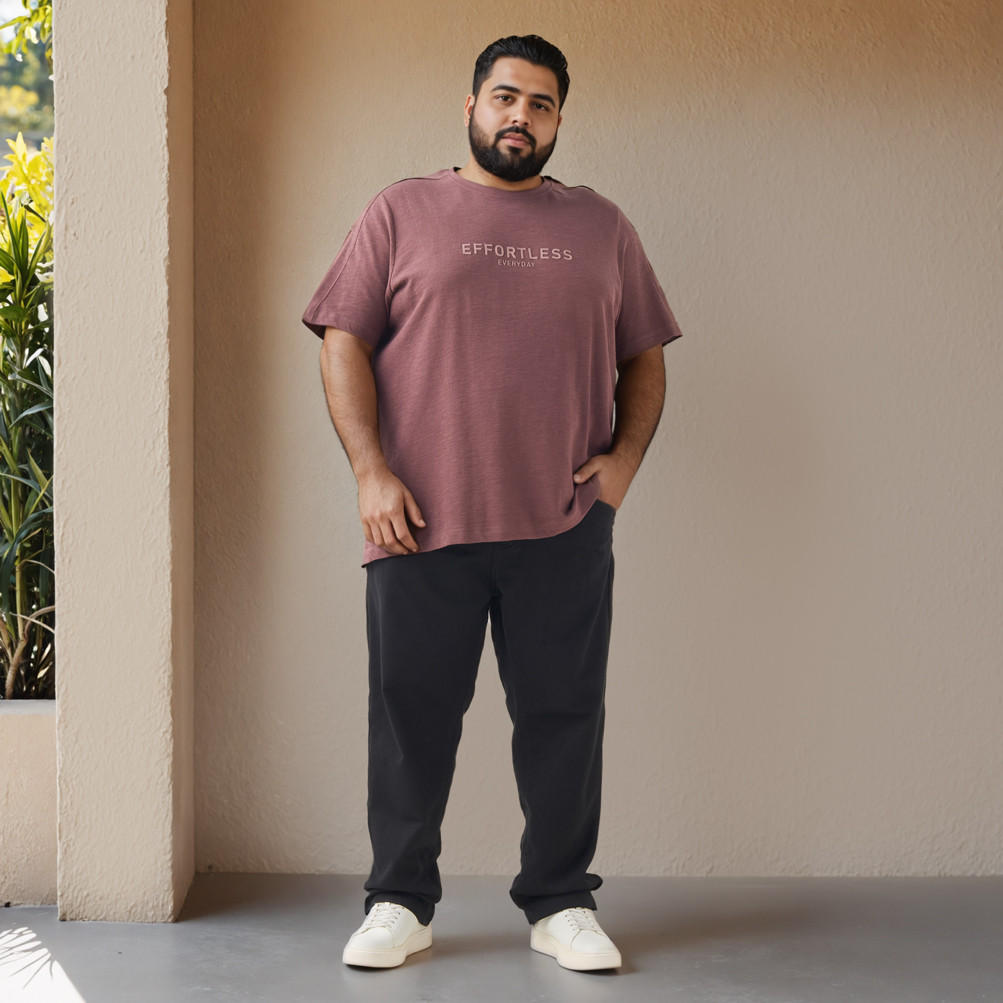 Plus Size Slogan Print Cut and Sew T-shirt-men-clothing-tshirtsandpolos-tshirts-image-2