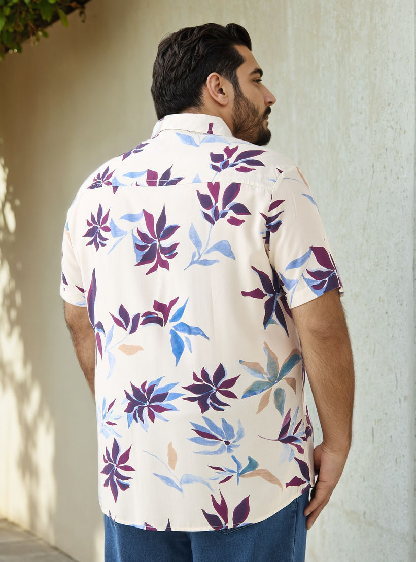 Plus Size Leaf Print Regular Fit Shirt-men-clothing-shirts-image-3