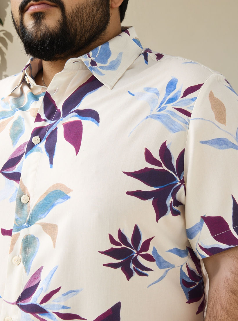 Plus Size Leaf Print Regular Fit Shirt-men-clothing-shirts-image-4