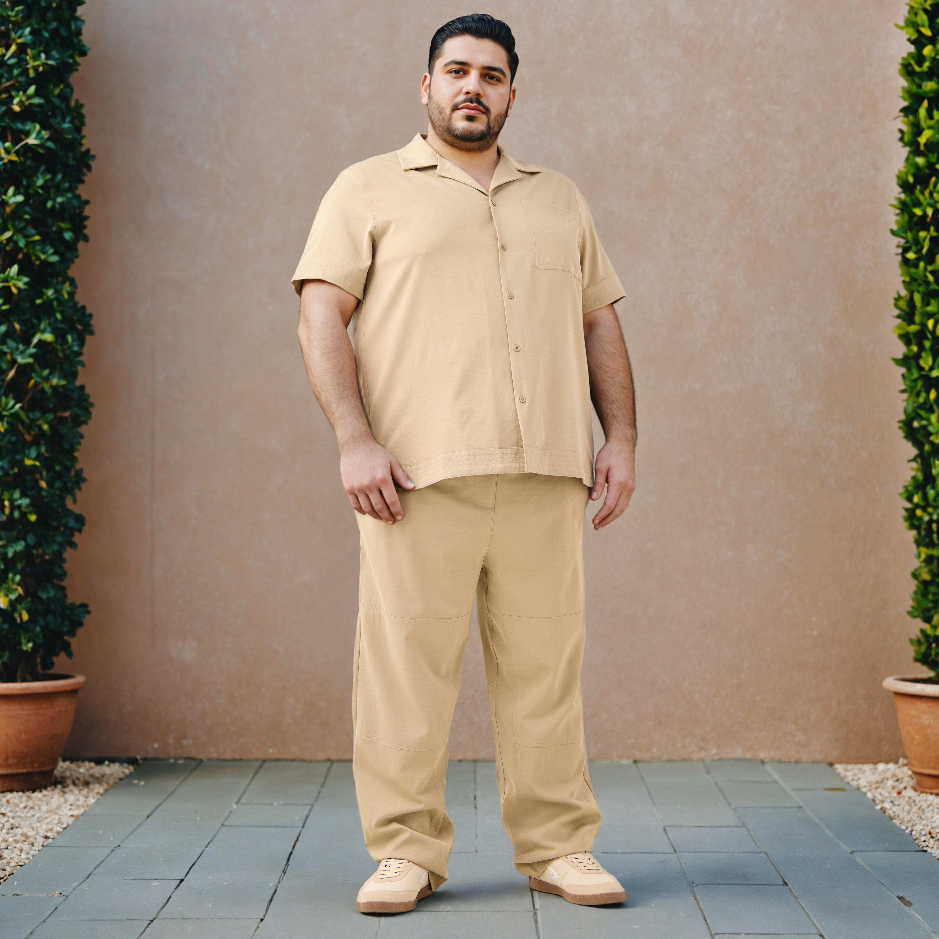 Plus Size Regular Fit Camp Collar Shirt-men-clothing-shirts-image-2