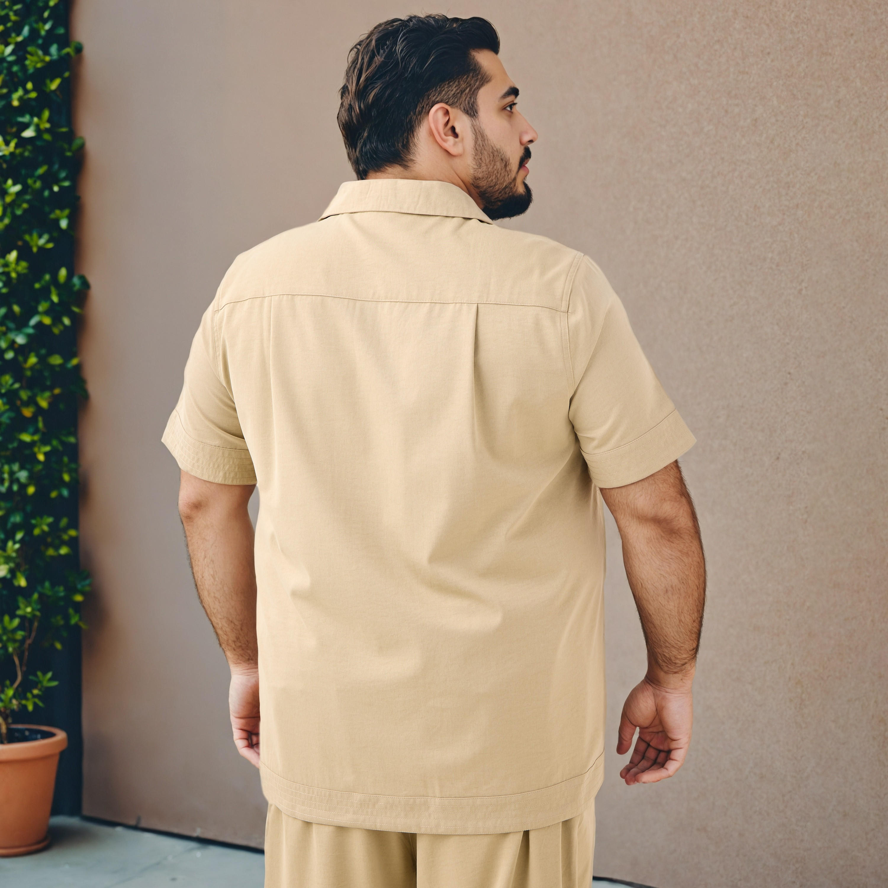Plus Size Regular Fit Camp Collar Shirt-men-clothing-shirts-image-3