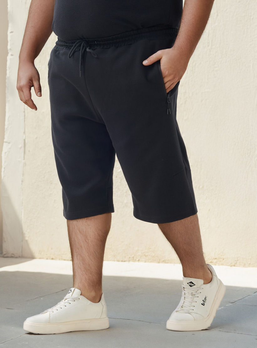 Plus Size Regular Fit Flexi Waist Shorts-men-clothing-bottoms-shorts-image-1