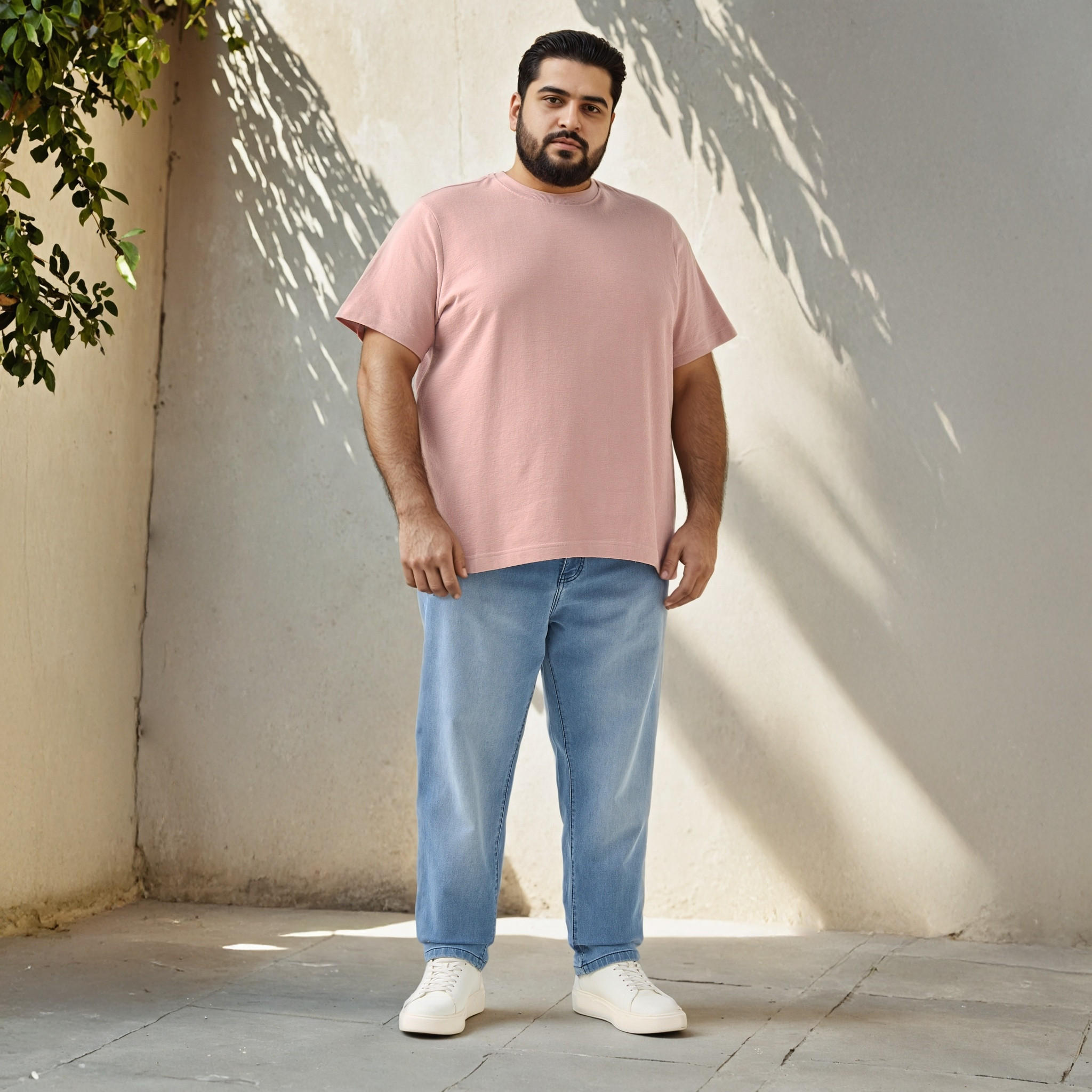 Plus Size Jacquard Crew Neck T-shirt-men-clothing-tshirtsandpolos-tshirts-image-2
