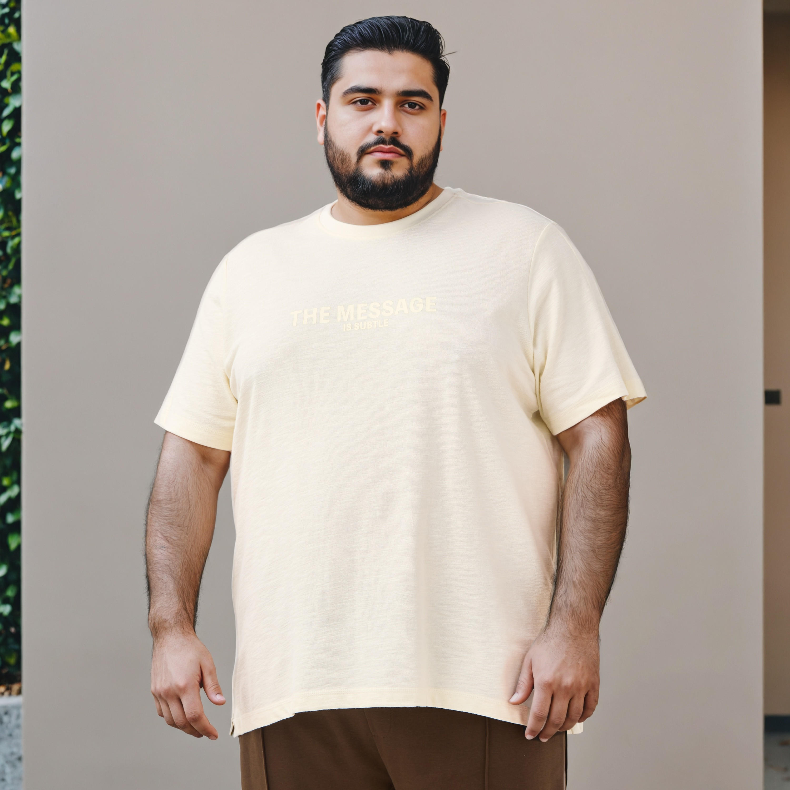 Plus Size Slogan Print Cut and Sew T-shirt-men-clothing-tshirtsandpolos-tshirts-image-1