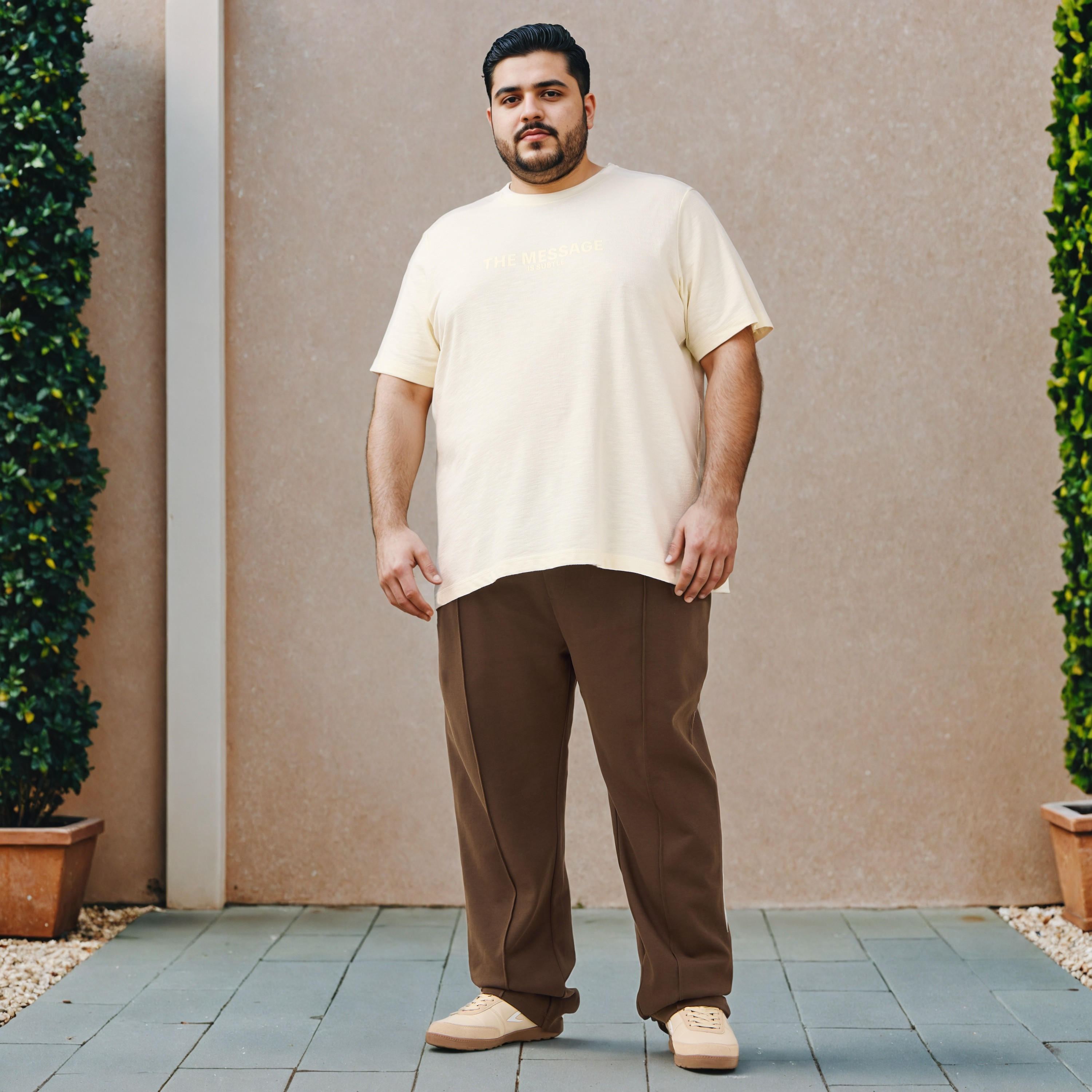 Plus Size Slogan Print Cut and Sew T-shirt-men-clothing-tshirtsandpolos-tshirts-image-2
