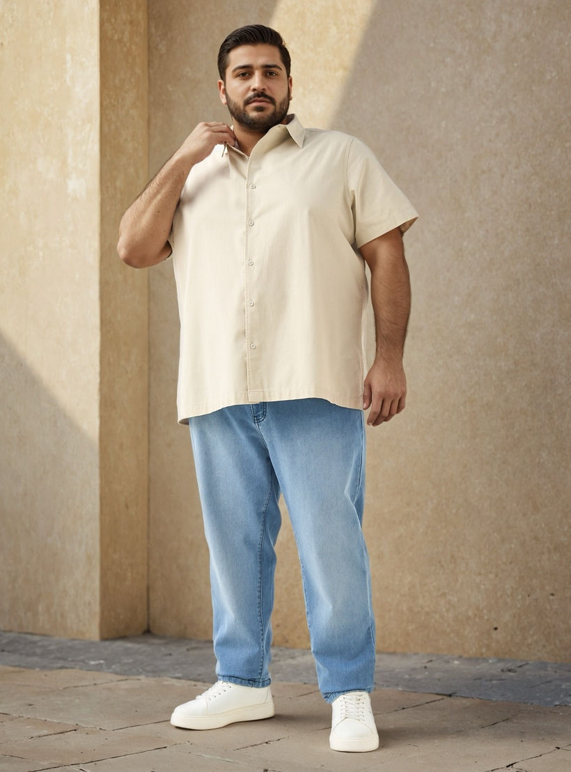 Plus Size Textured Regular Fit Shirt-men-clothing-shirts-image-2