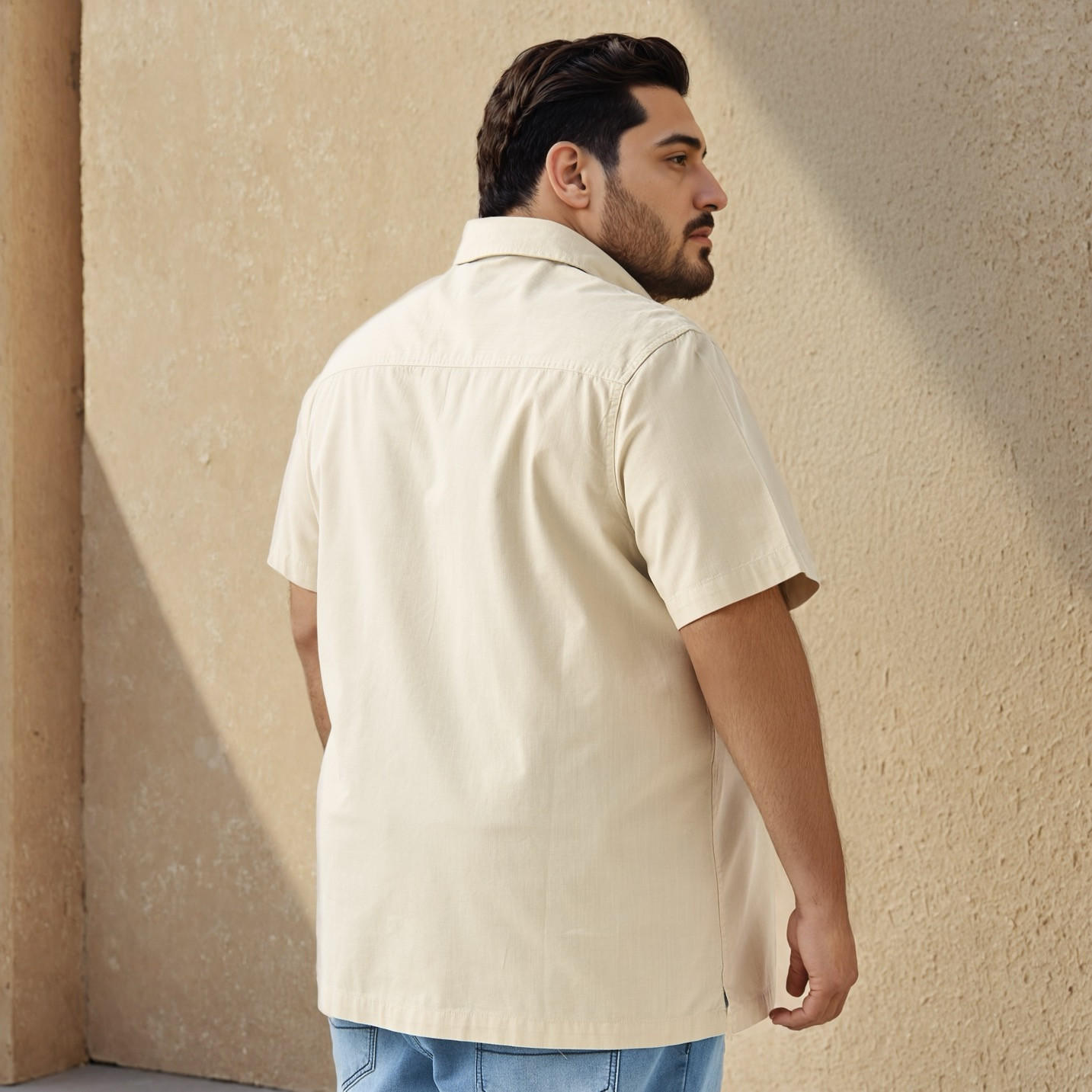 Plus Size Textured Regular Fit Shirt-men-clothing-shirts-image-3