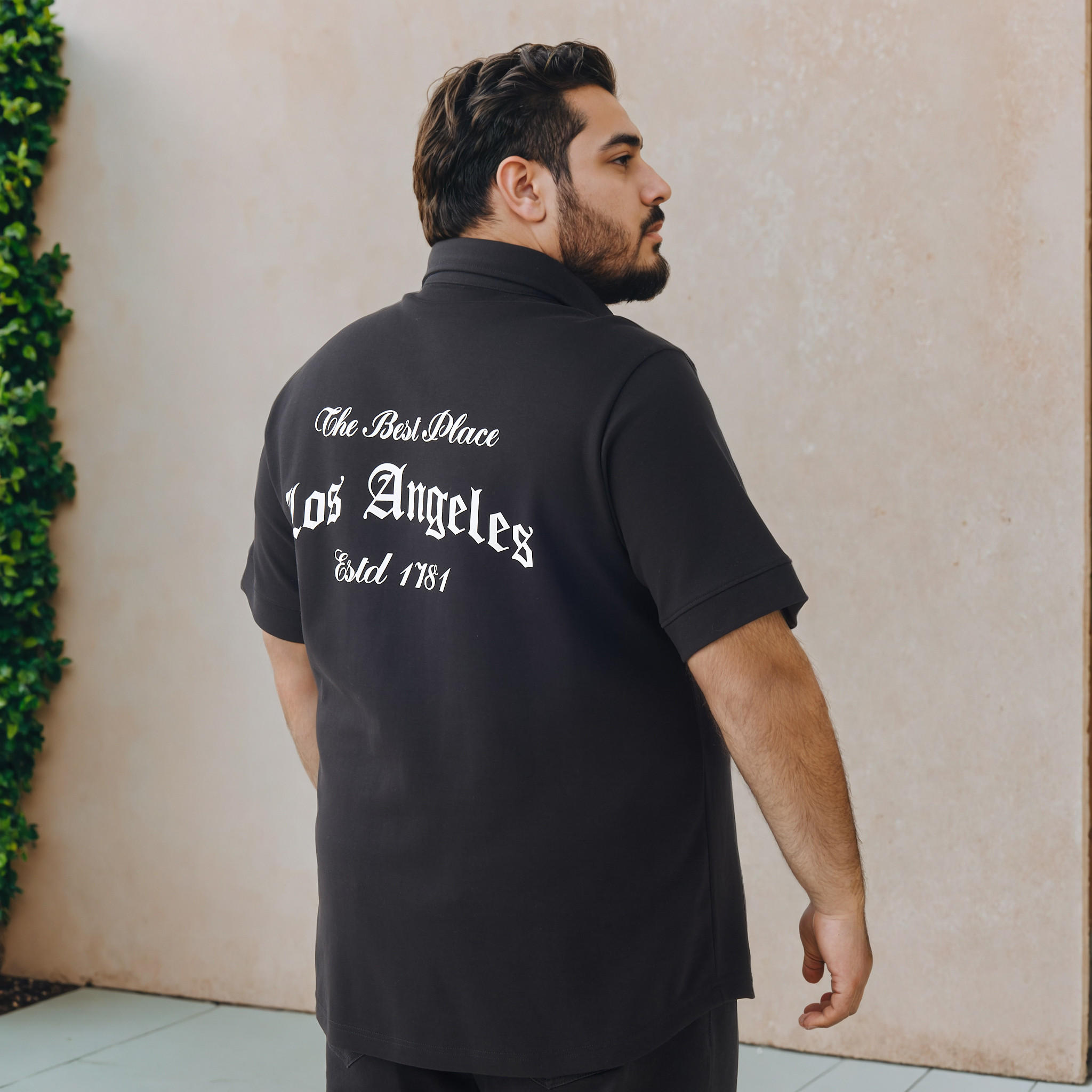 Plus Size Regular Fit Printed Shirt with Short Sleeves-men-clothing-shirts-image-3