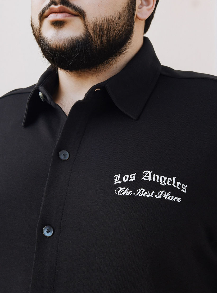 Plus Size Regular Fit Printed Shirt with Short Sleeves-men-clothing-shirts-image-4