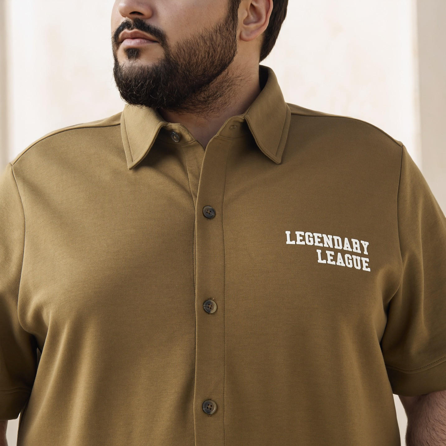 Plus Size Regular Fit Printed Shirt with Short Sleeves-men-clothing-shirts-image-4