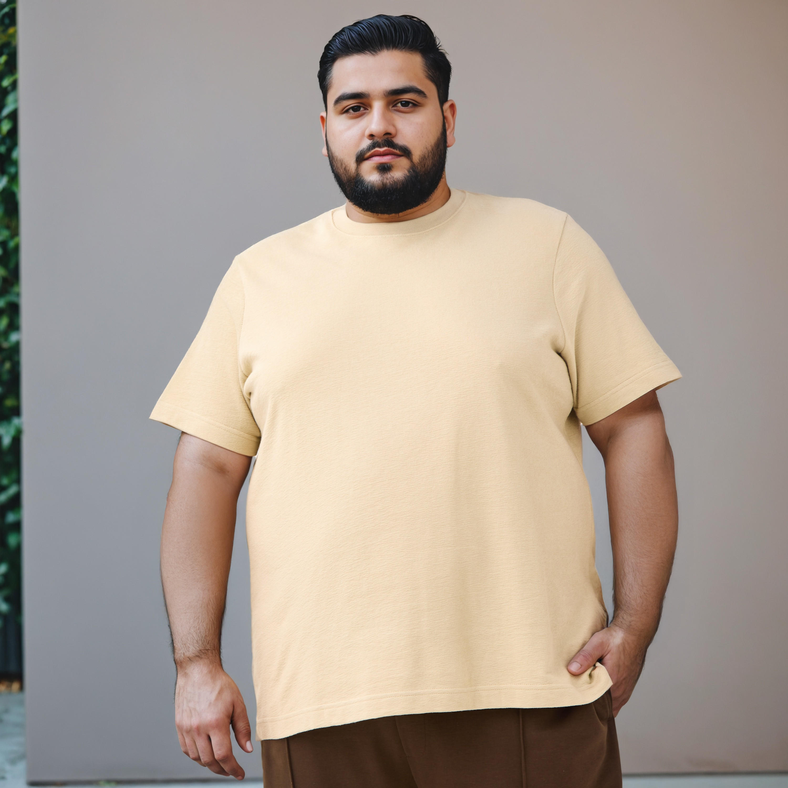 Plus Size Jacquard Textured Crew Neck T-shirt-men-clothing-tshirtsandpolos-tshirts-image-1