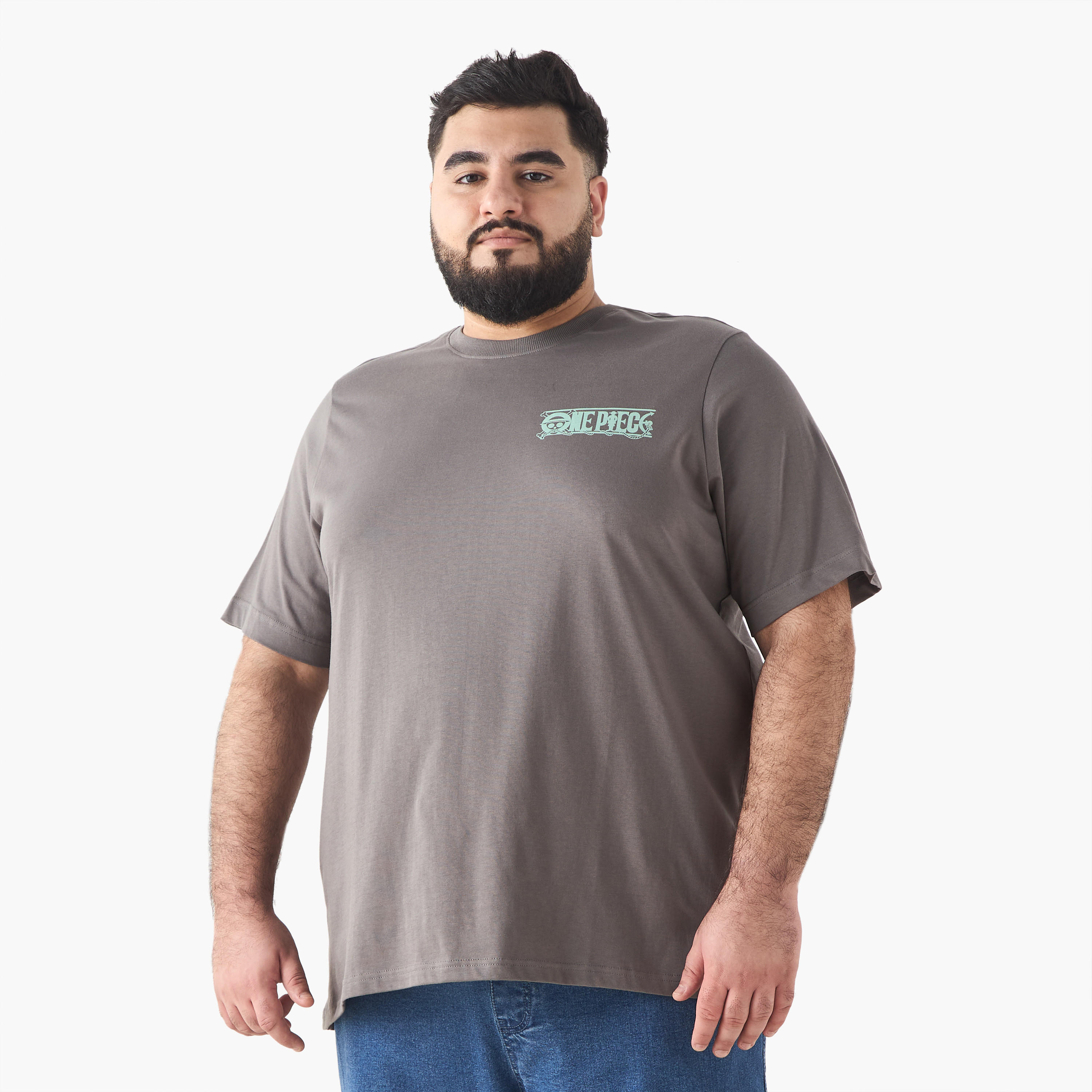 Plus Size Anime Print T-shirt with Crew Neck-men-clothing-tshirtsandpolos-tshirts-image-3