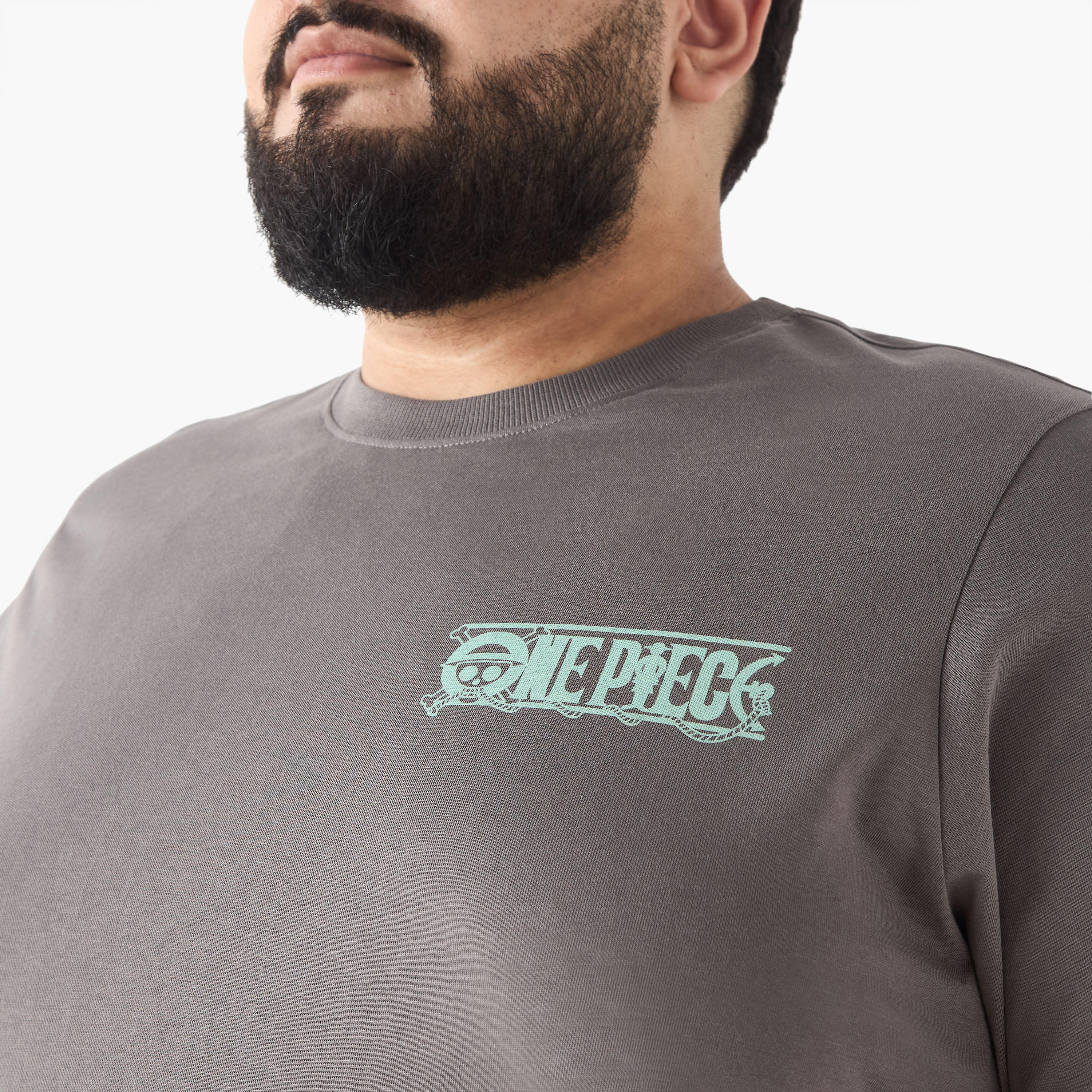 Plus Size Anime Print T-shirt with Crew Neck-men-clothing-tshirtsandpolos-tshirts-image-4
