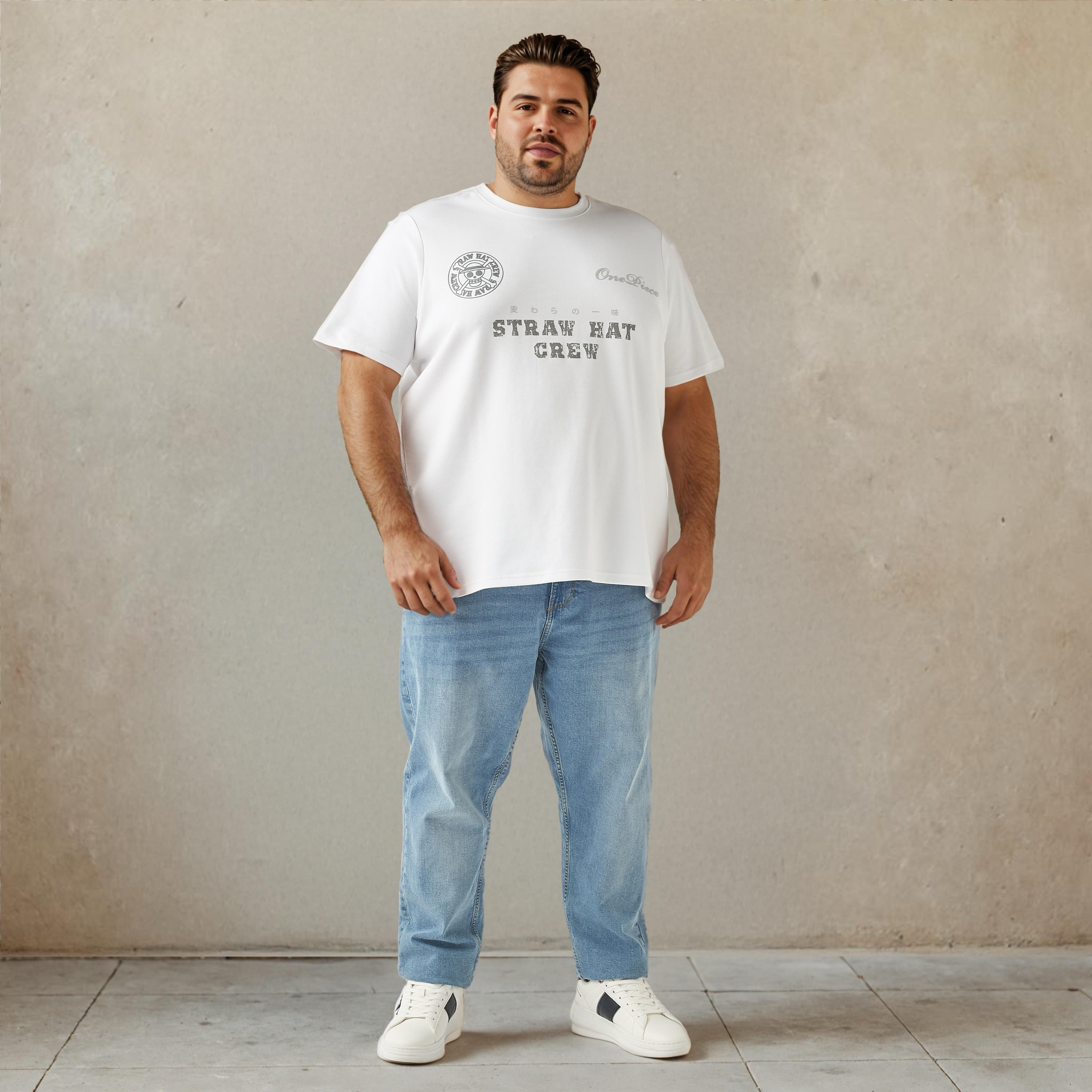 Plus Size Straw Hat Crew Print T-shirt-men-clothing-tshirtsandpolos-tshirts-image-2