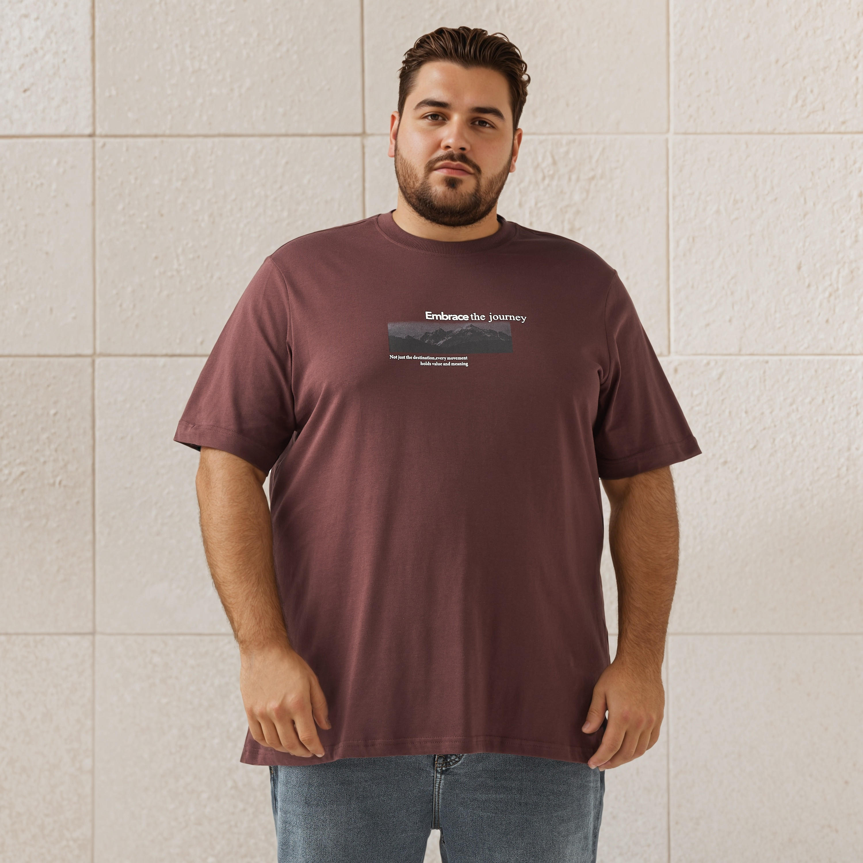 Plus Size Slogan Print T-shirt-men-clothing-tshirtsandpolos-tshirts-image-1