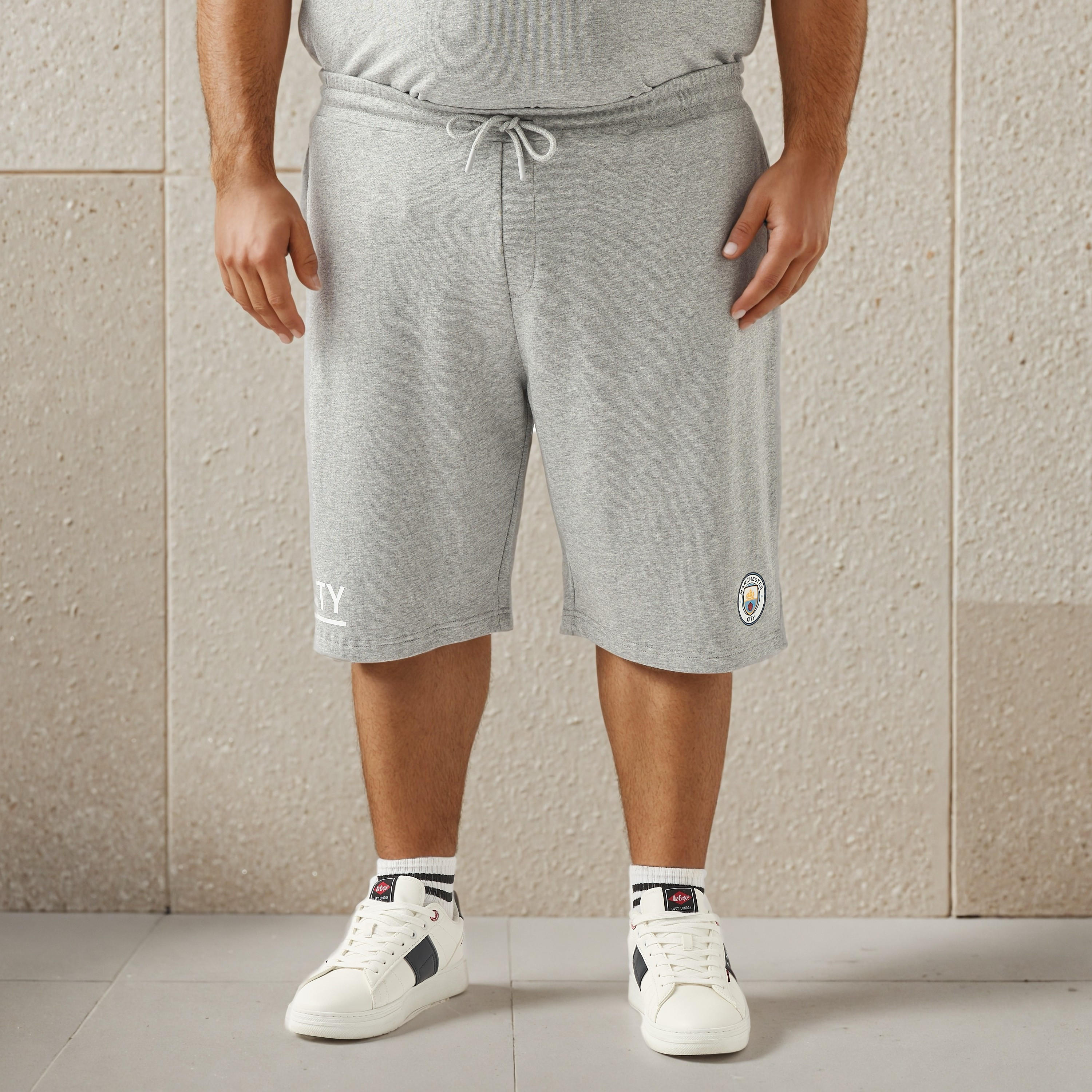 Plus Size Manchester City Print Flexi Waist Shorts-men-clothing-bottoms-shorts-image-1