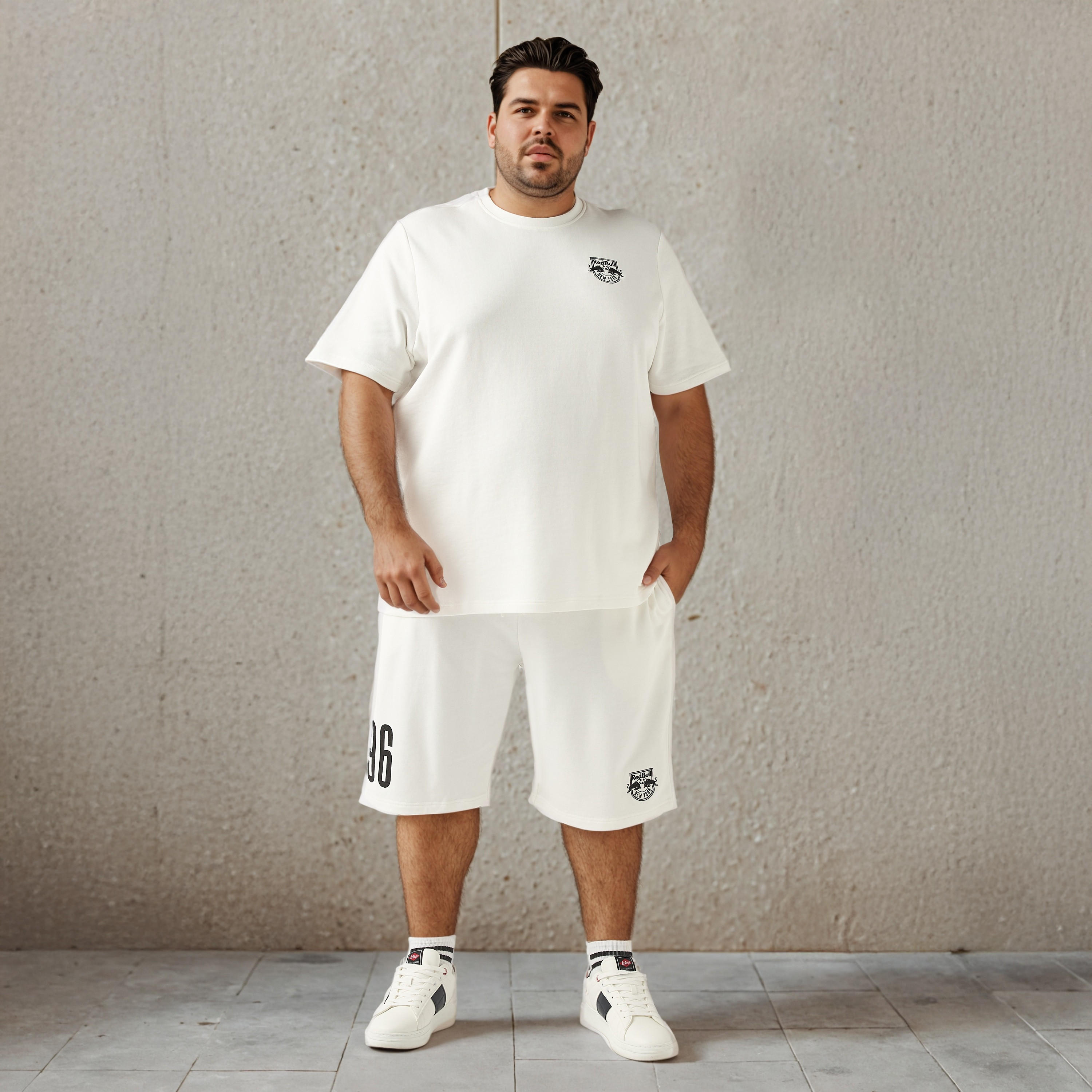 Plus Size The New York Red Bull Logo Embroidered Flexi Waist Shorts-men-clothing-bottoms-shorts-image-2