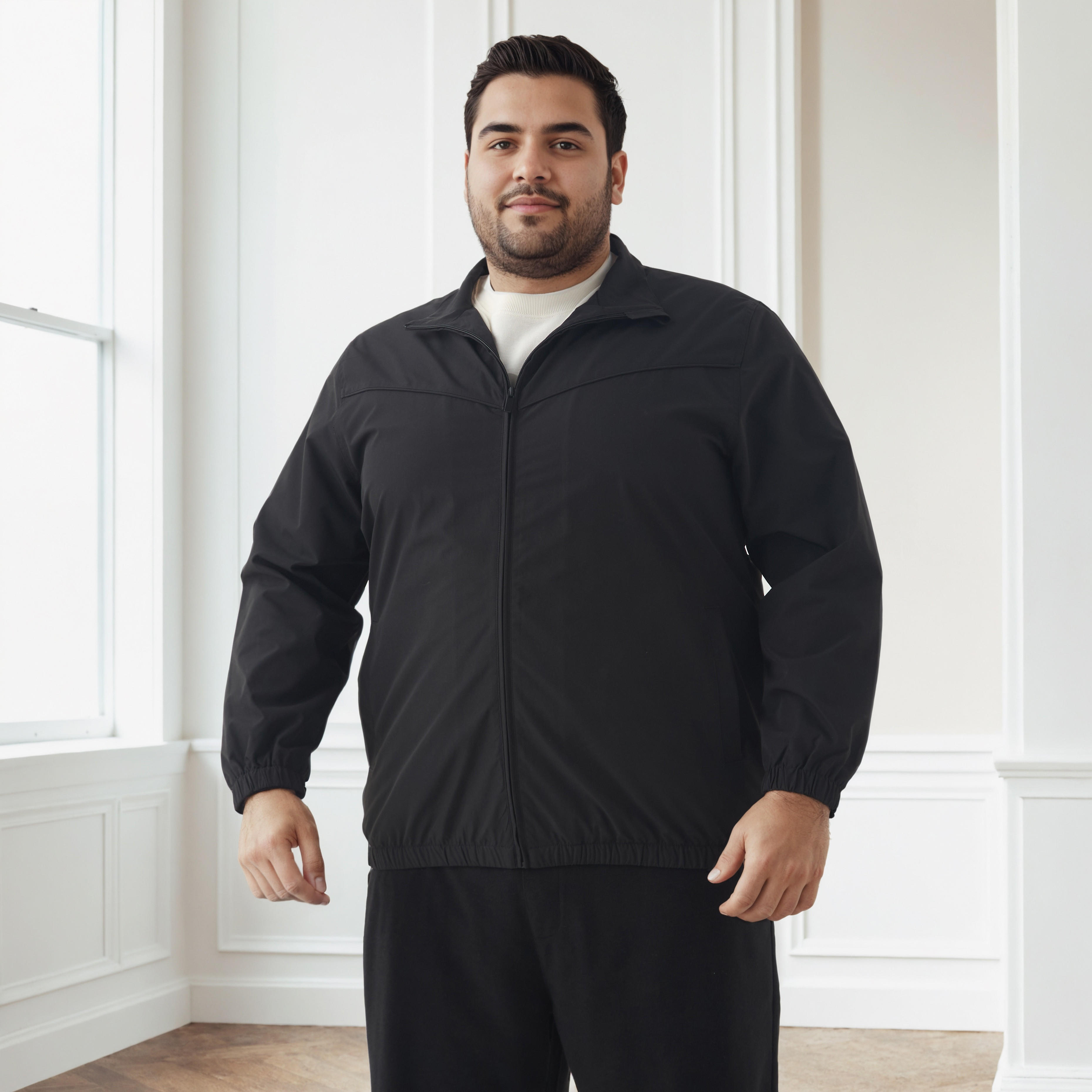 جاكيت مقاس كبيرة بقصّة عادية وسحّاب للرجال-men-clothing-jacketsandblazers-jackets-image-5