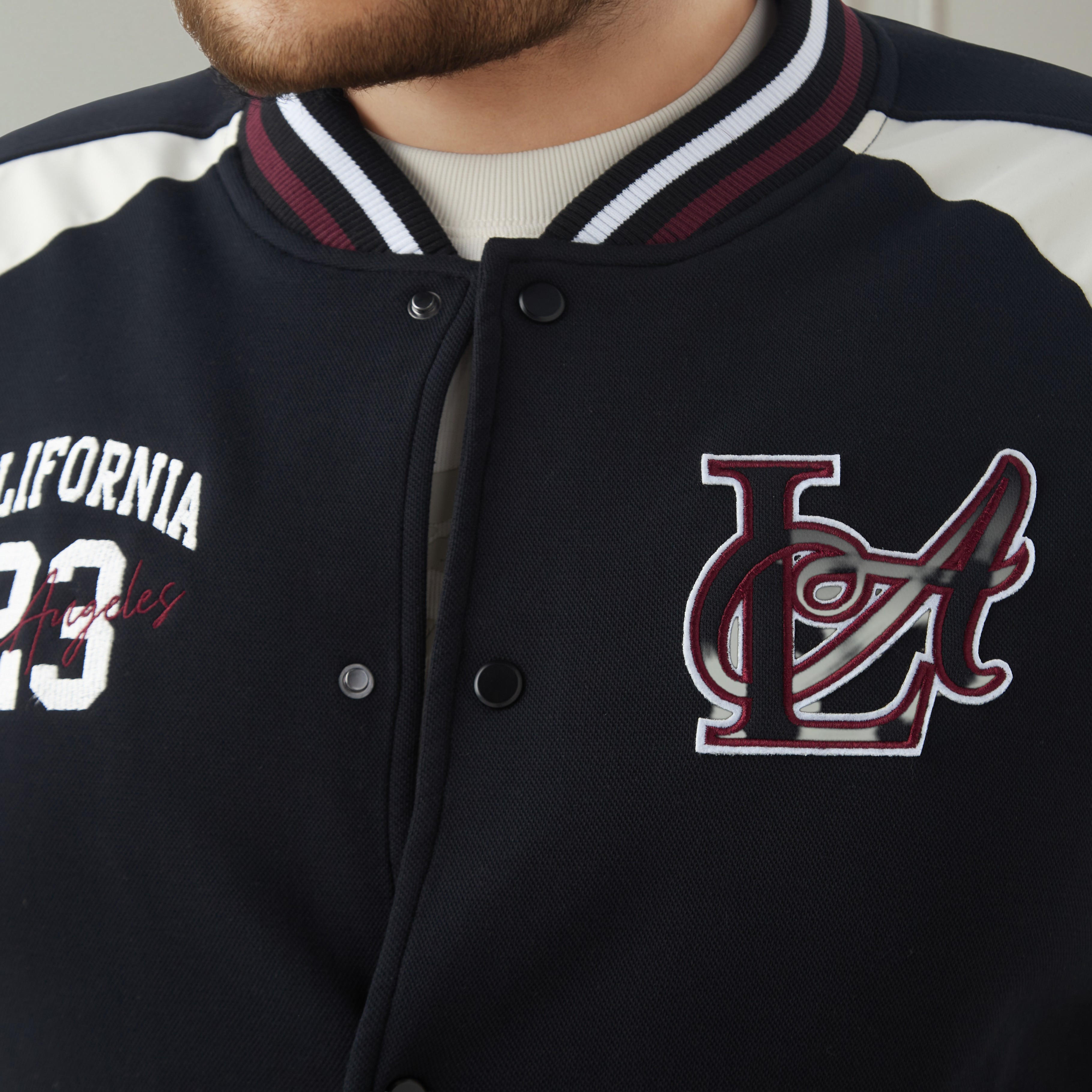 Men Plus Size Regular Fit Button Through Varsity Jacket-men-clothing-jacketsandblazers-jackets-image-6